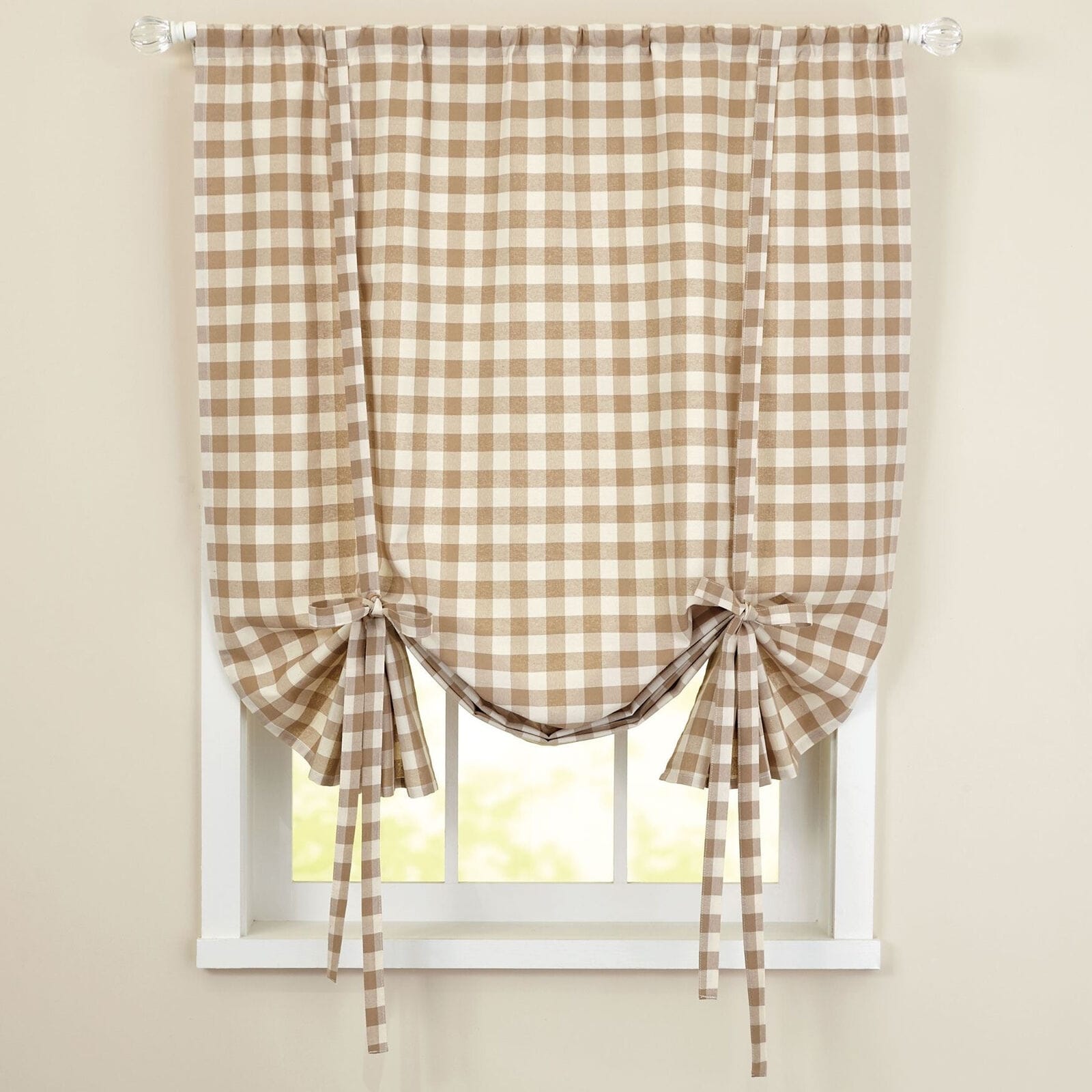 Buffalo Check Gingham Tie Up Window Shade 42 x 63