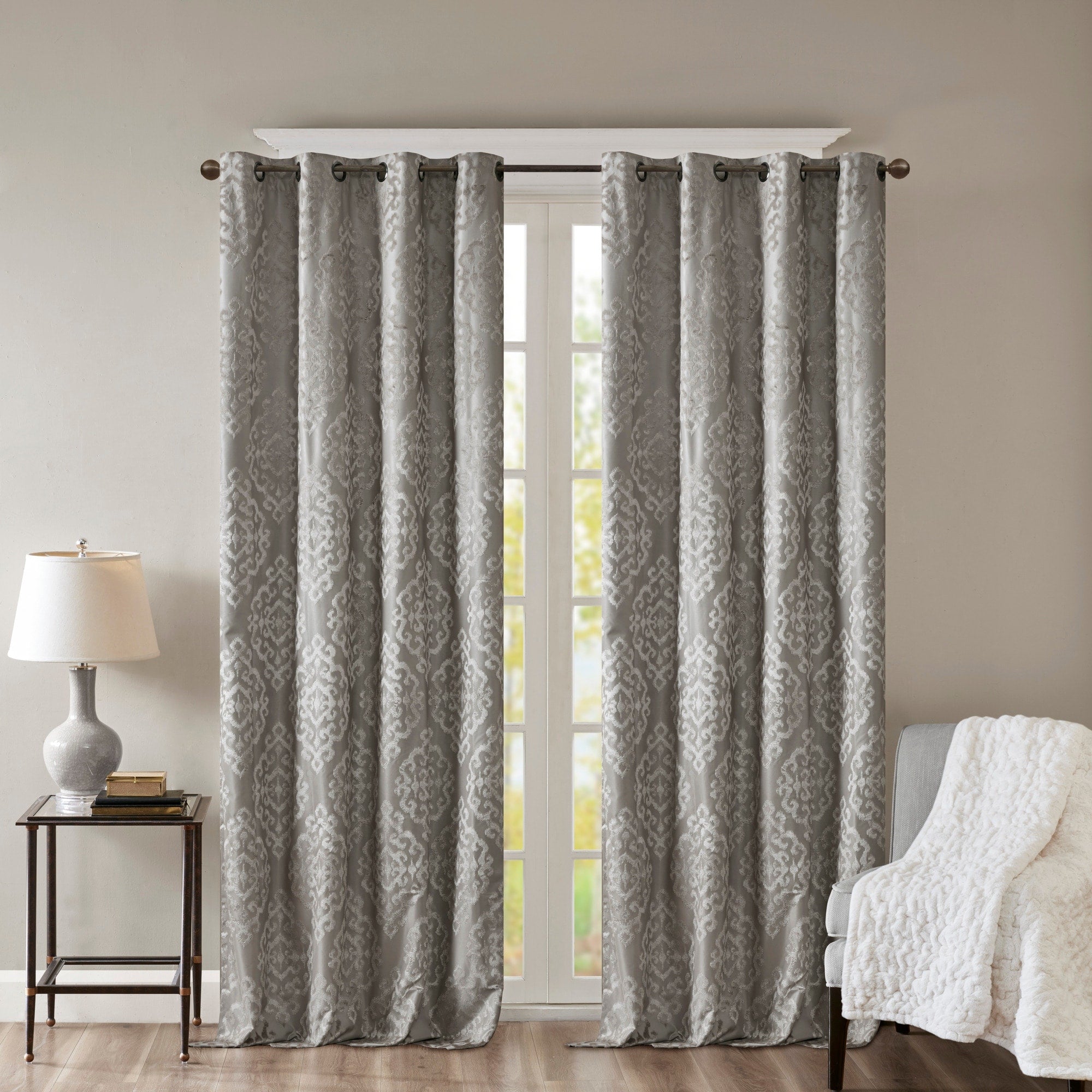 SunSmart Mirage Knitted Jacquard Total Blackout Grommet Window Curtain Panel