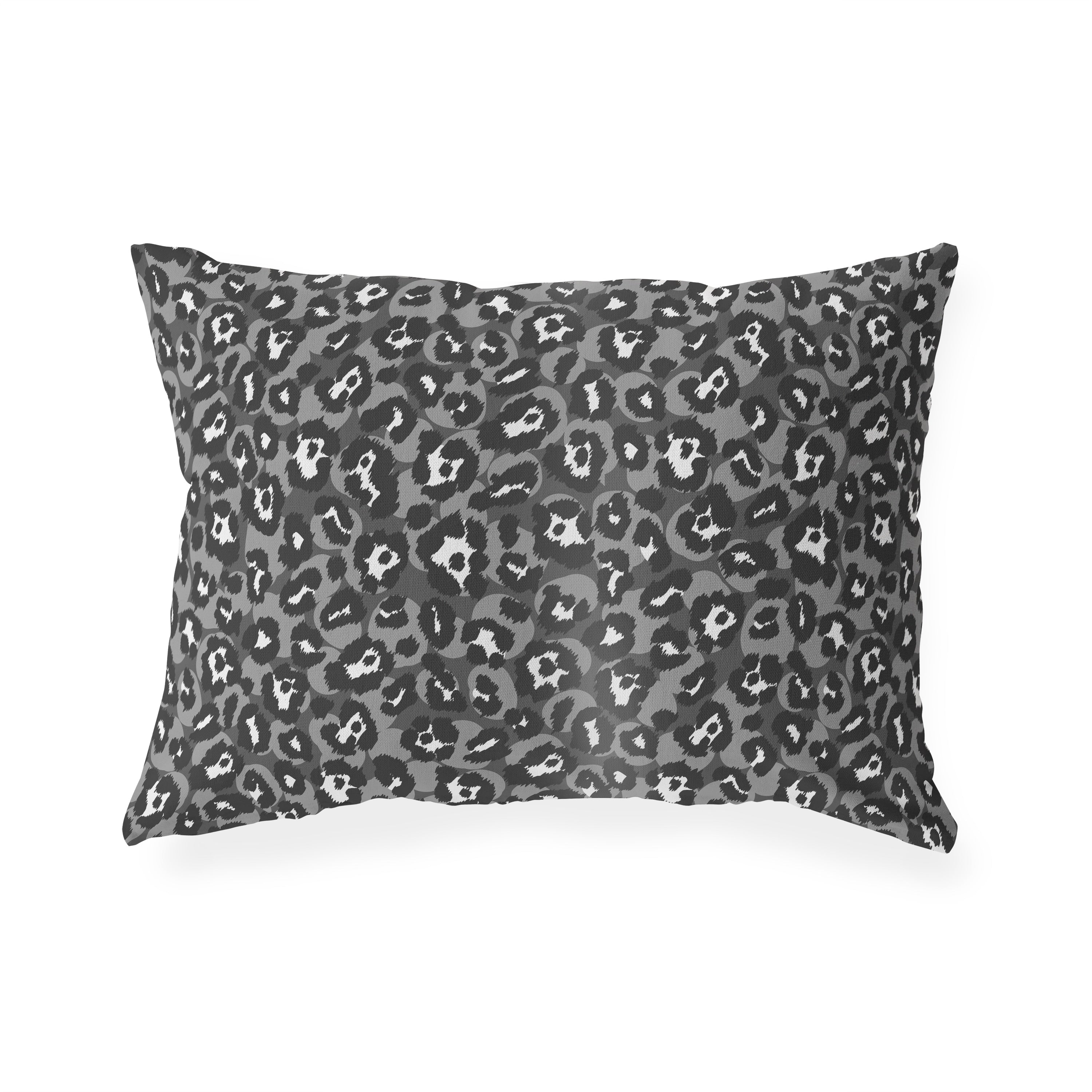 LEOPARD PRINT GREY Lumbar Pillow By Kavka Designs