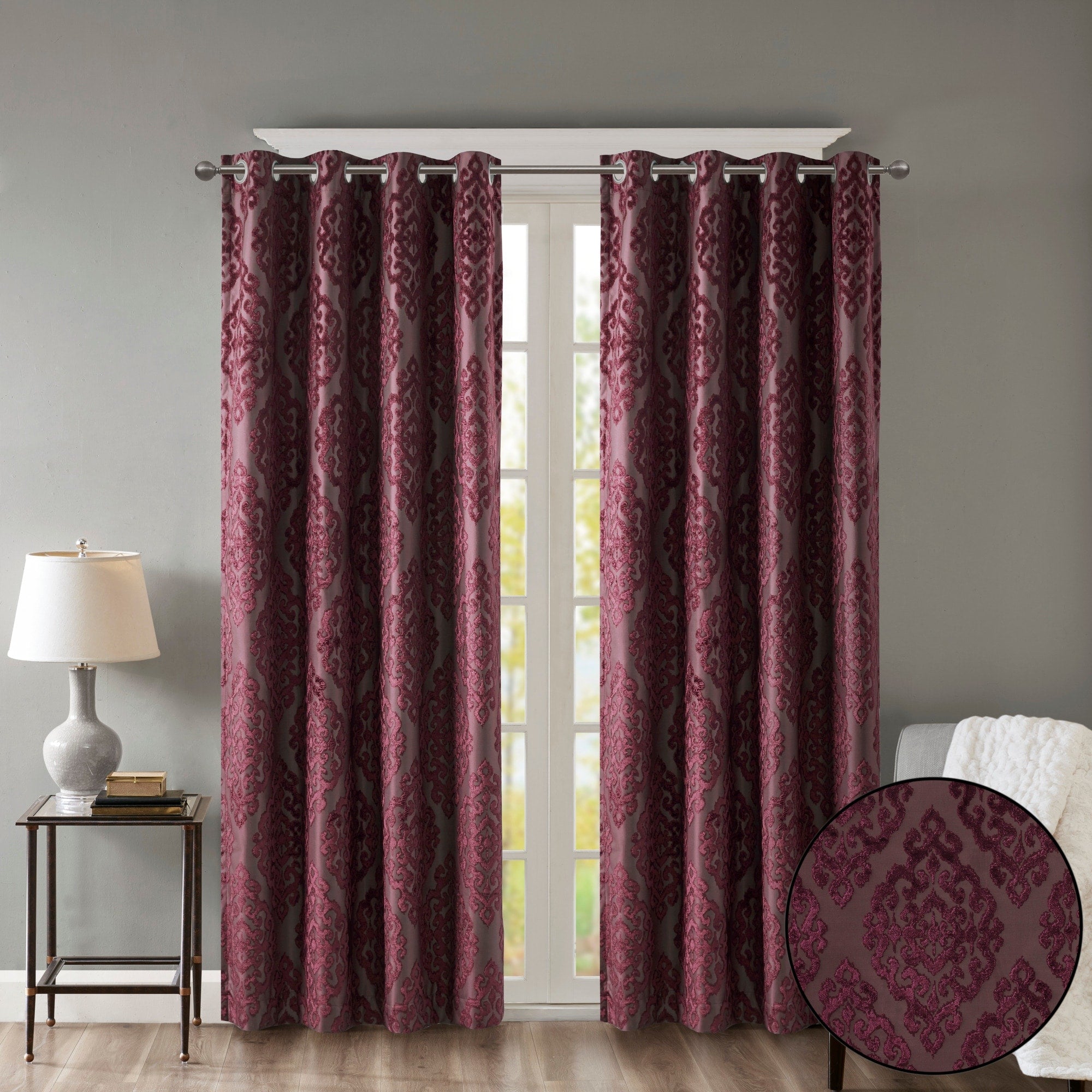 SunSmart Mirage Knitted Jacquard Total Blackout Grommet Window Curtain Panel