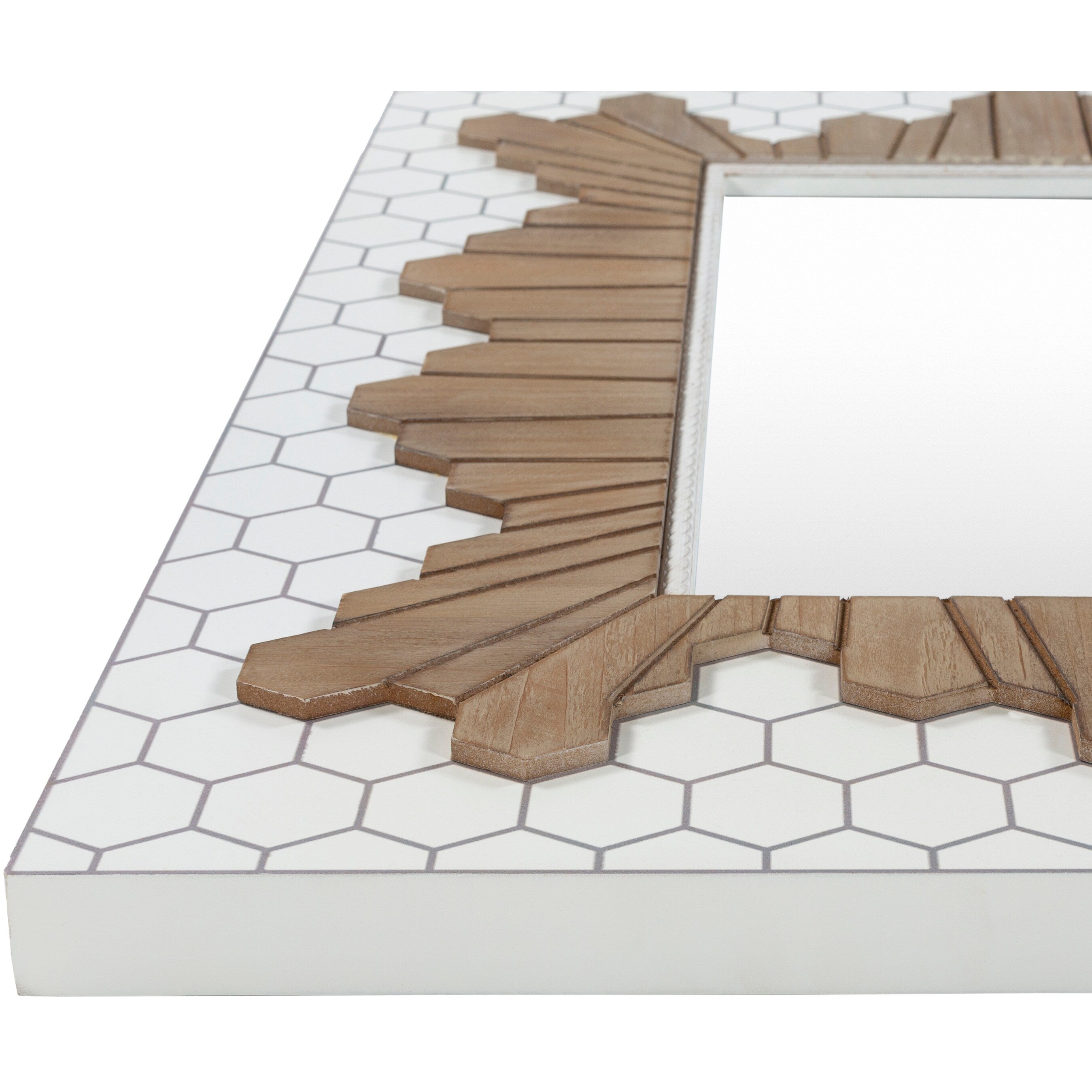 Mazie Modern Wood Mosaic Mirror - 40H x 30W x 1.8D