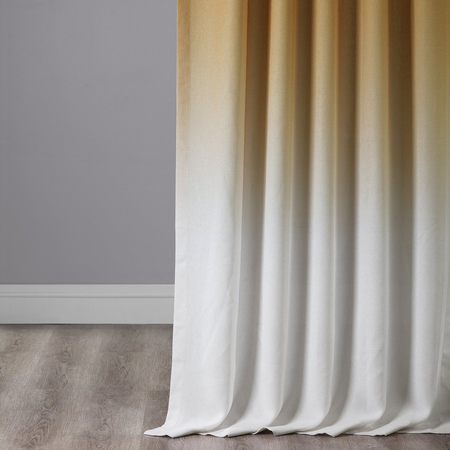 Exclusive Fabrics Ombre Faux Linen Light Filtering Curtains (1 Panel) - Lightweight Elegance, Natural Light Enhancement