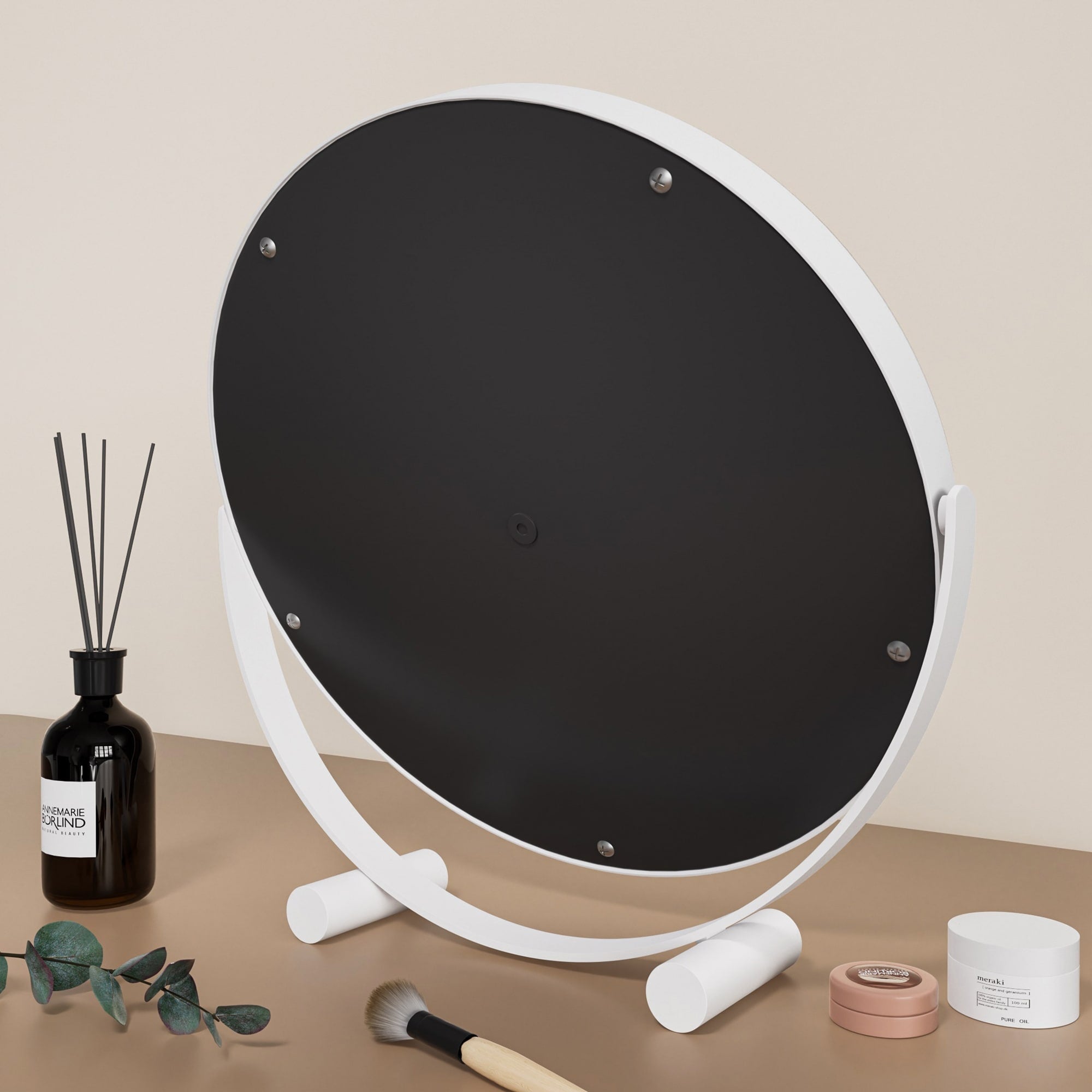 Vanity Mirror Rotation Smart Touch Makeup Mirror with LED Mirror - 12*12