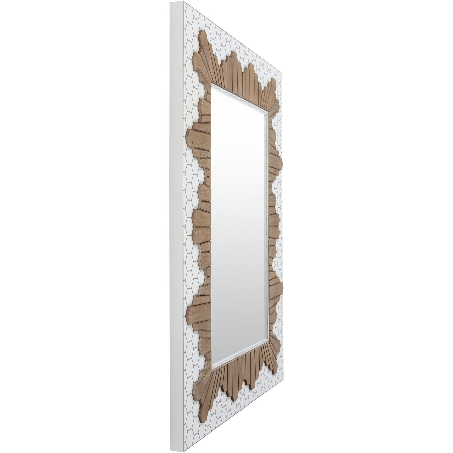 Mazie Modern Wood Mosaic Mirror - 40H x 30W x 1.8D