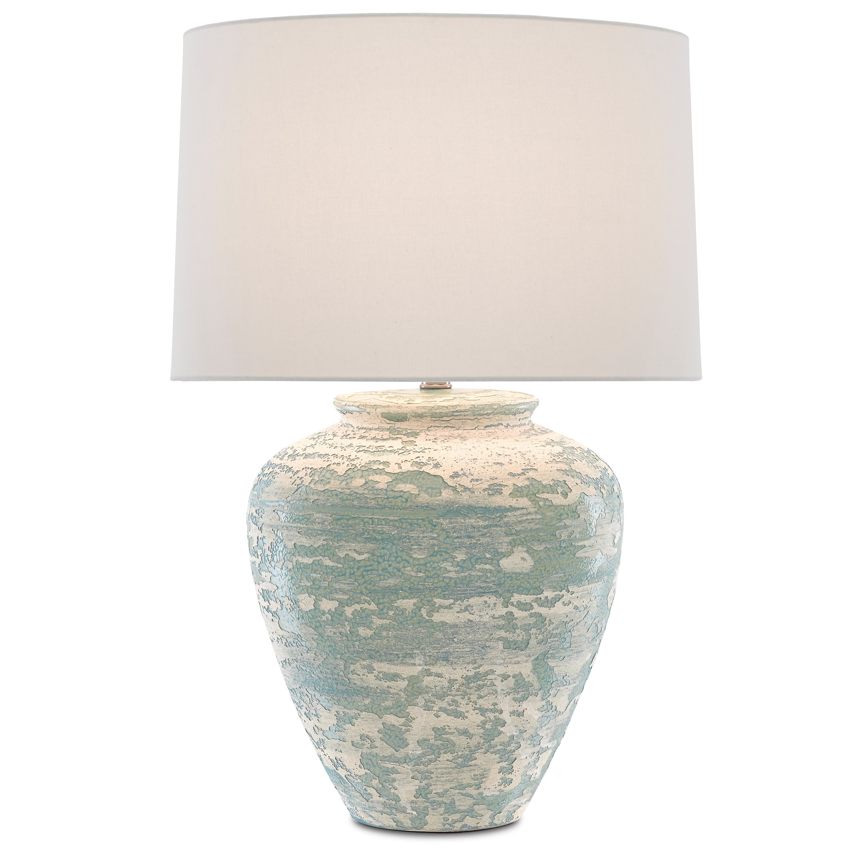 Currey & Company Mimi Aqua Table Lamp - 27.25h x 18dia