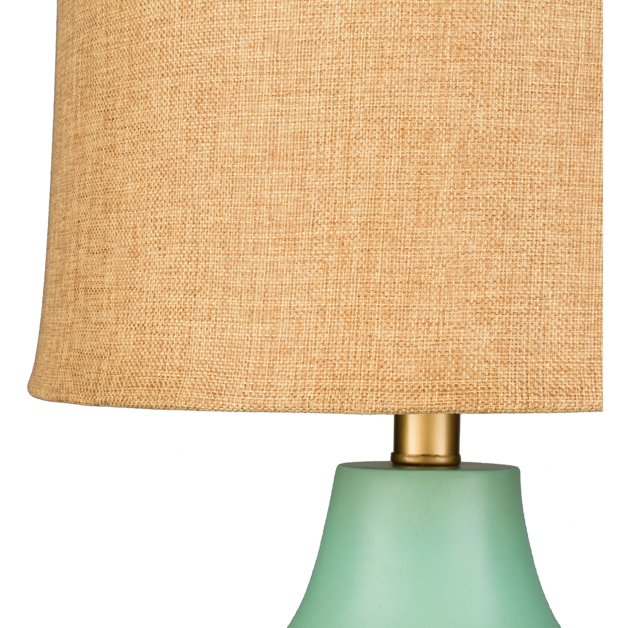 Livabliss Turquoise over Bronze Natural Shade Lamp