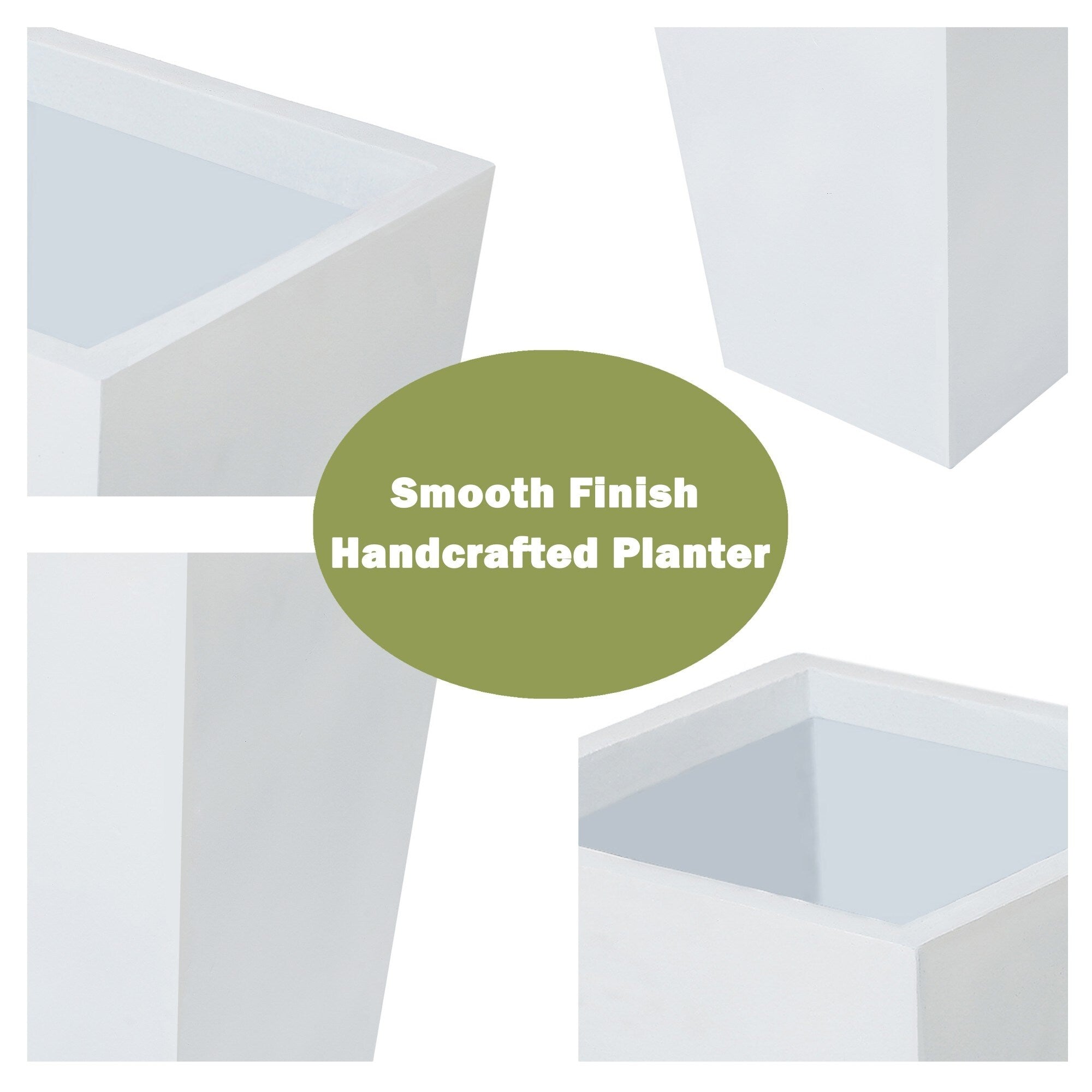 White Tall Square Tapered Indoor & Outdoor Planter