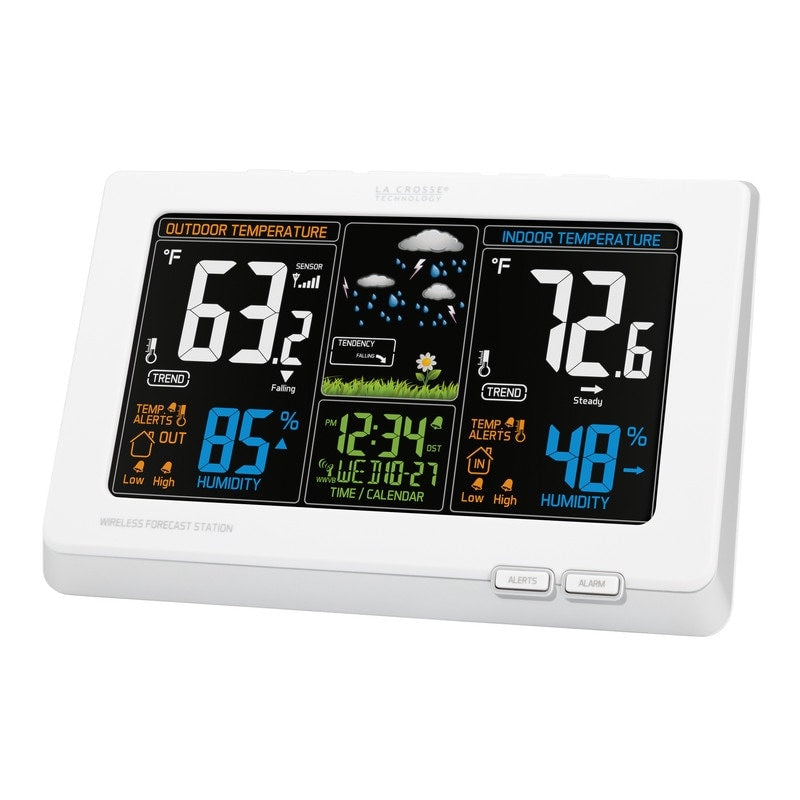 Wireless Atomic Digital Color Forecast Station with Alerts, White