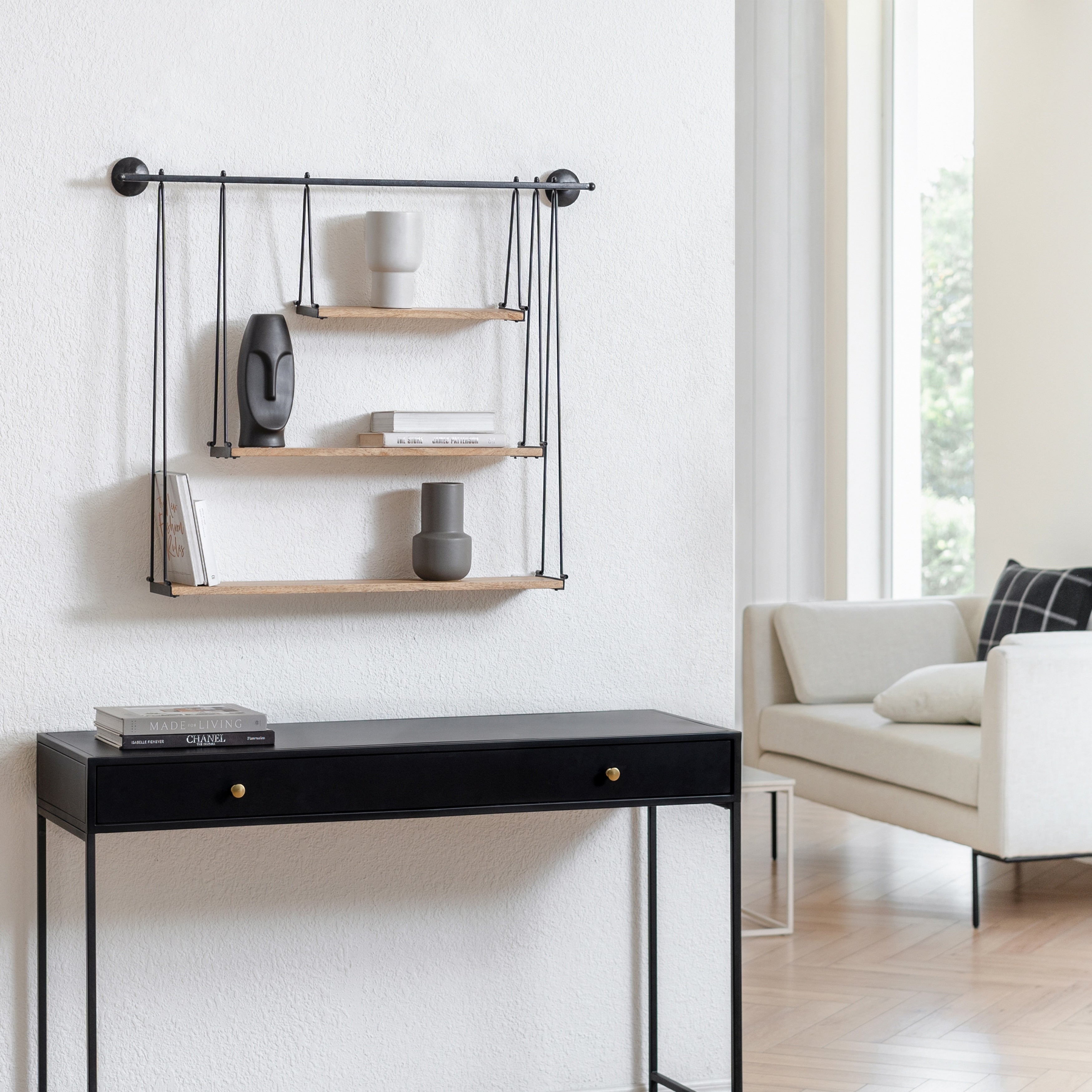 MH London Luna Three Tier Suspended Wall Shelf