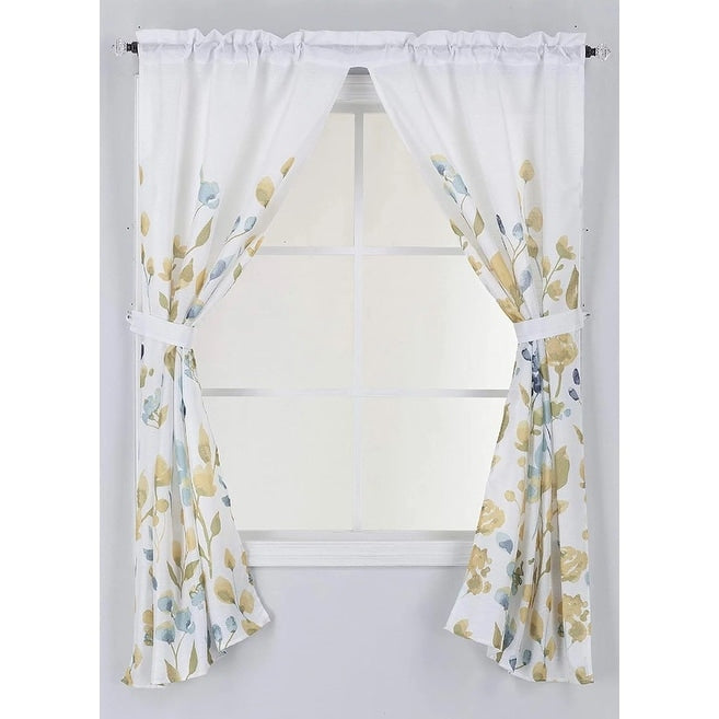 Printed Canvas Bathroom Window Curtains 54x58