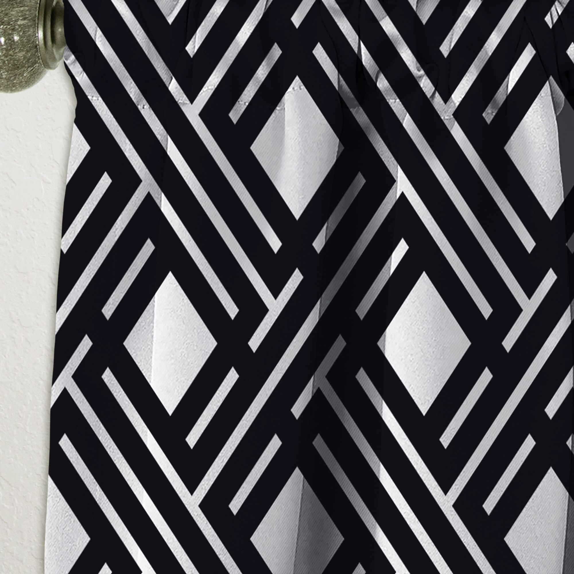 Designart 'Monochrome Geometric Pattern II' Mid-Century Modern Blackout Curtain Single Panel