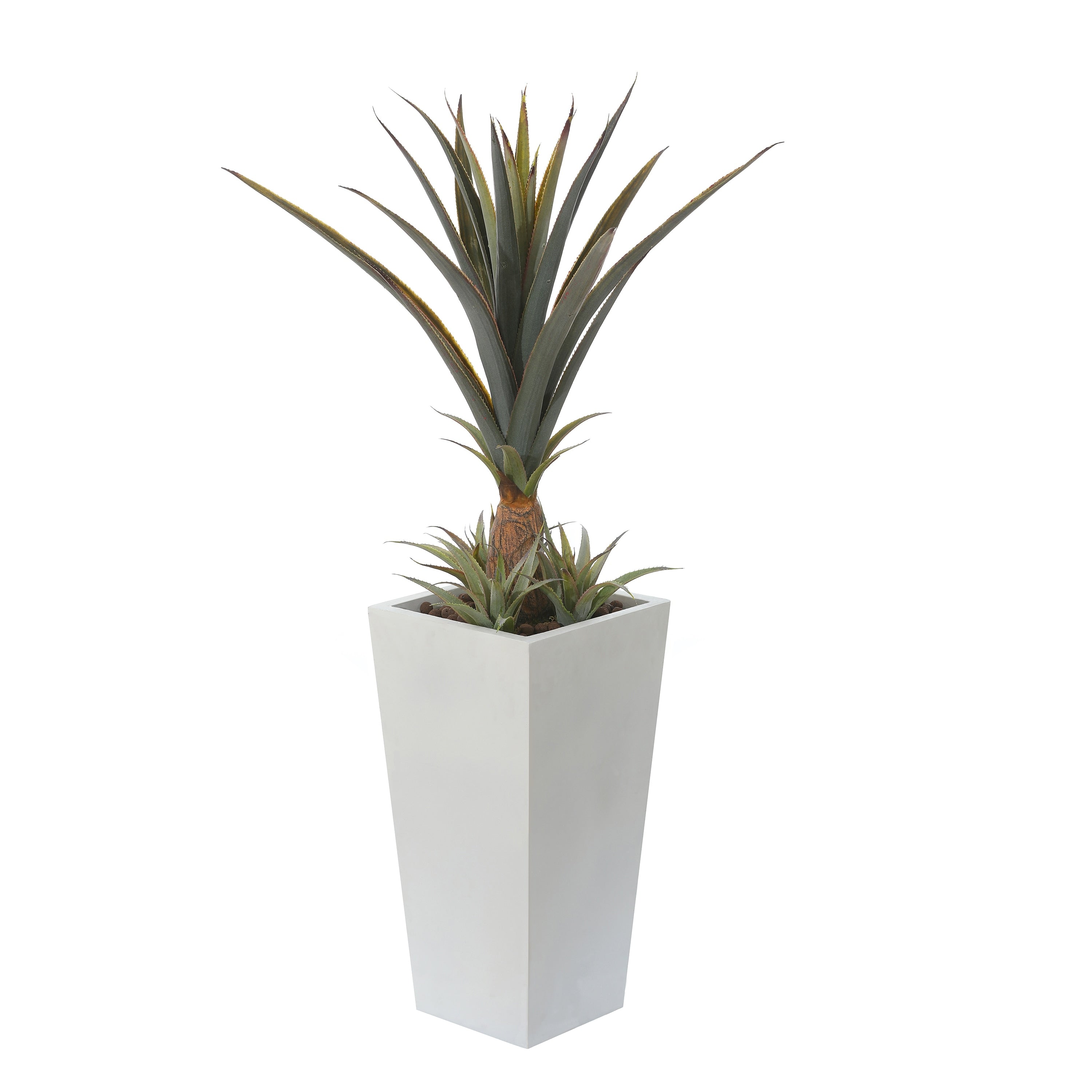 White Tall Square Tapered Indoor & Outdoor Planter