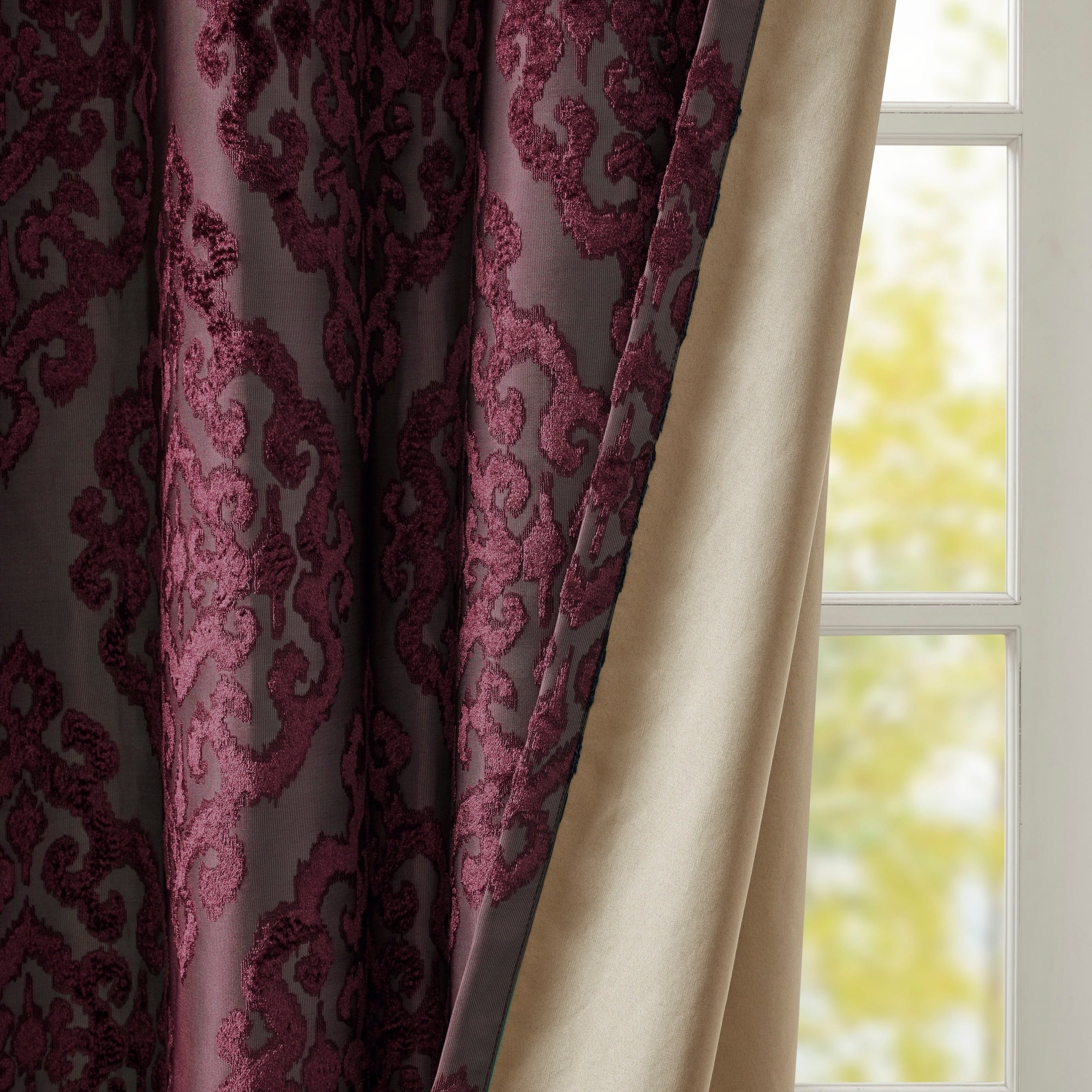 SunSmart Mirage Knitted Jacquard Total Blackout Grommet Window Curtain Panel