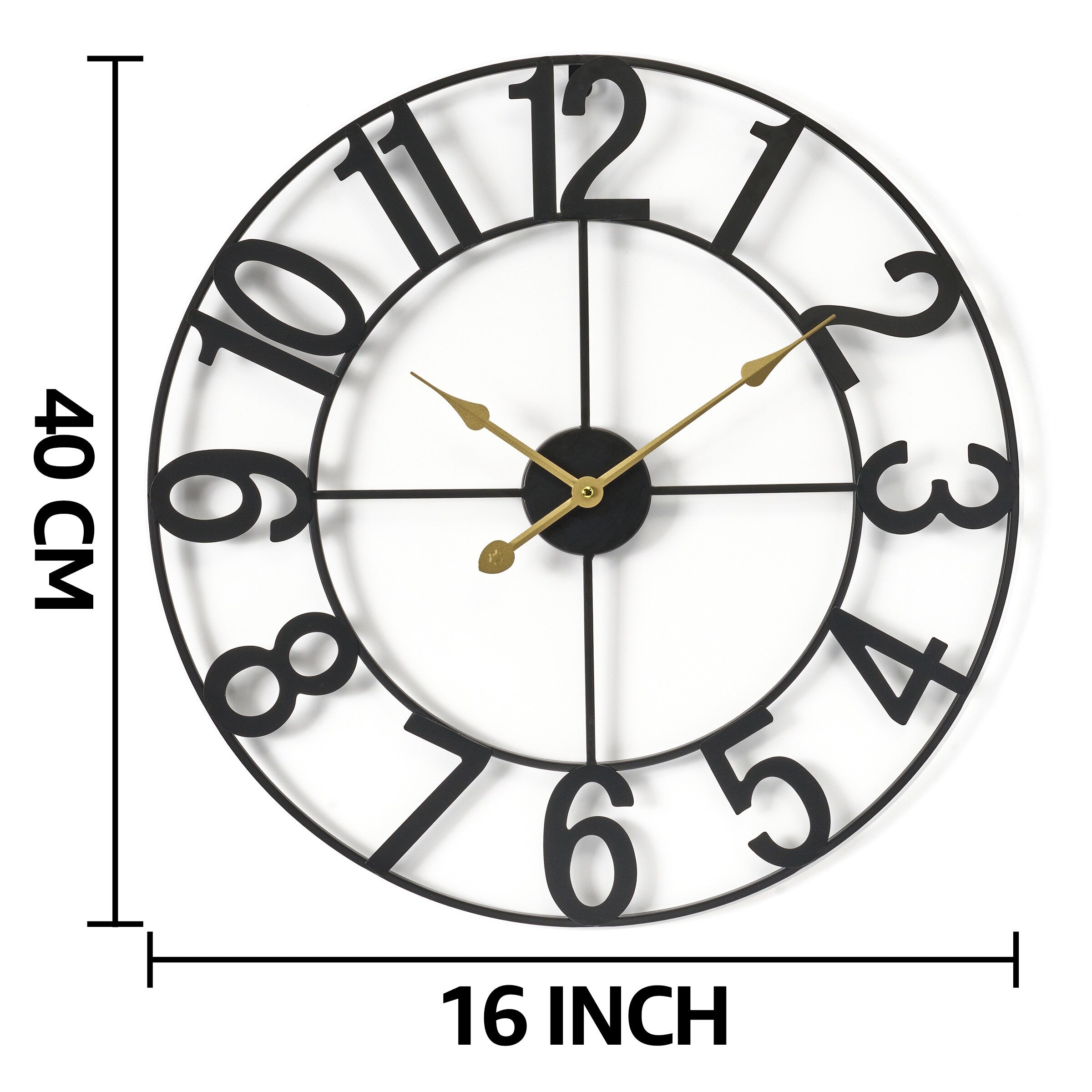 Sorbus Large 16 inch Decorative Round Analog Wall Clock Battery Operated With Numeral Style Design - 16