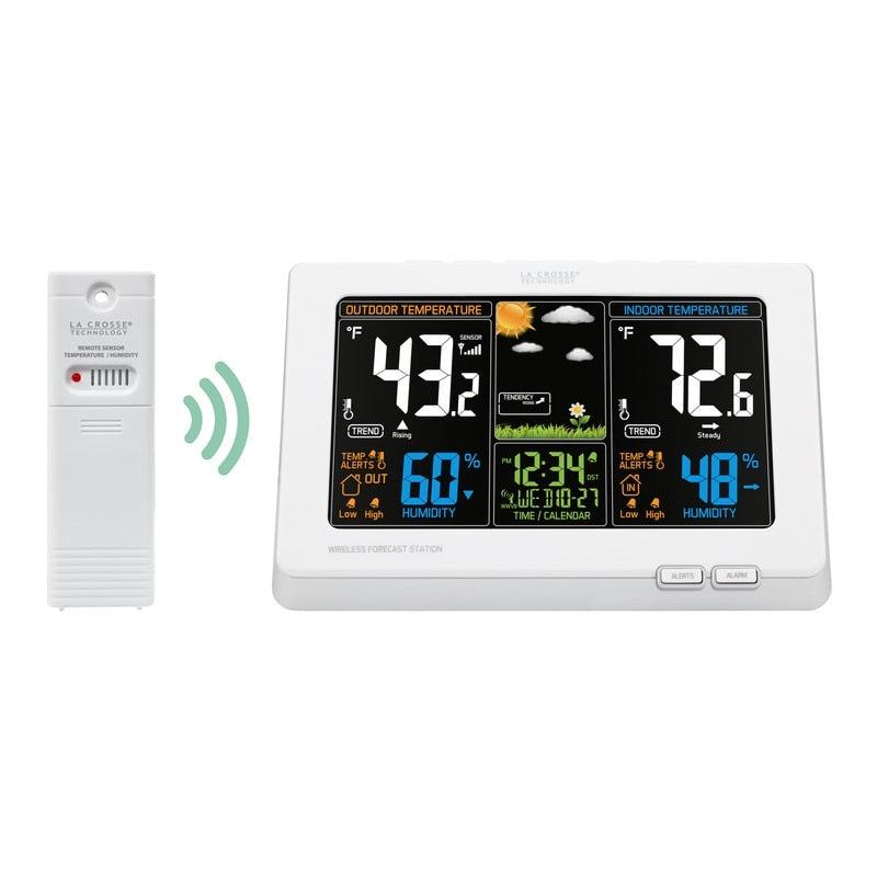 Wireless Atomic Digital Color Forecast Station with Alerts, White