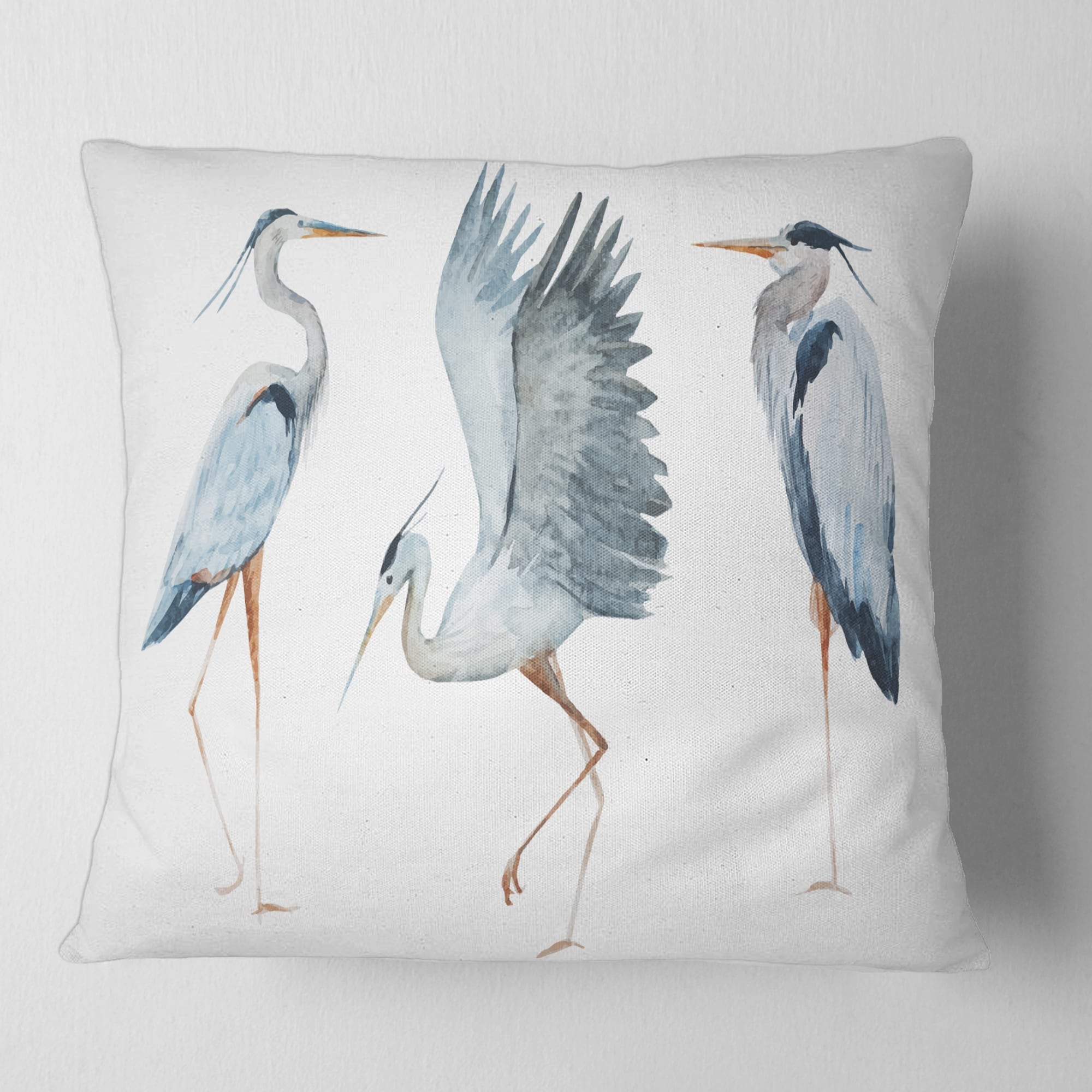 Designart 'Heron Birds II' Traditional Printed Throw Pillow