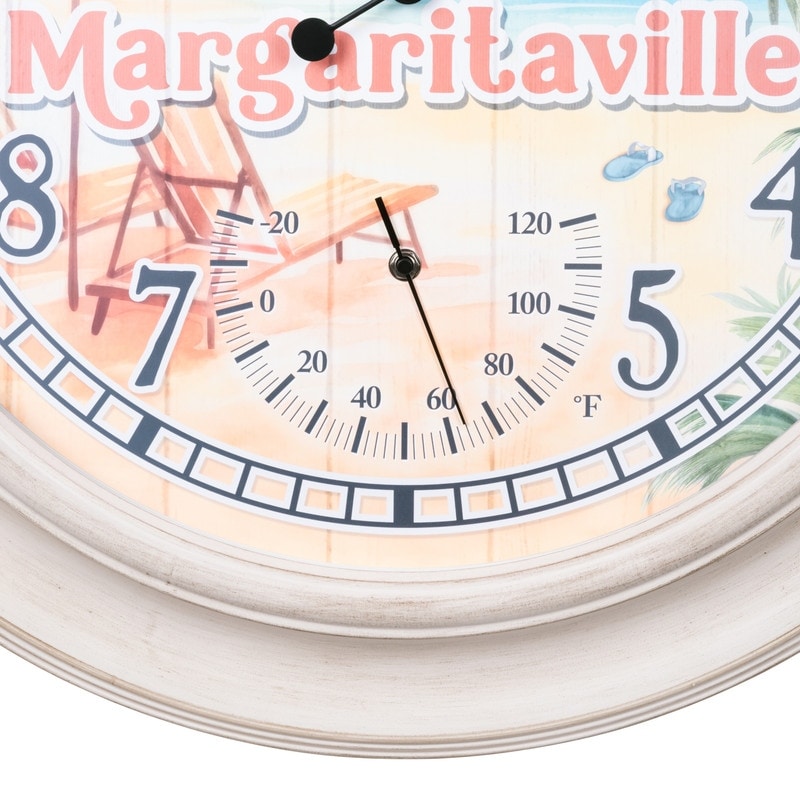 La Crosse 433-3267MVT 26.2 Outdoor Whitewash Margaritaville Clock