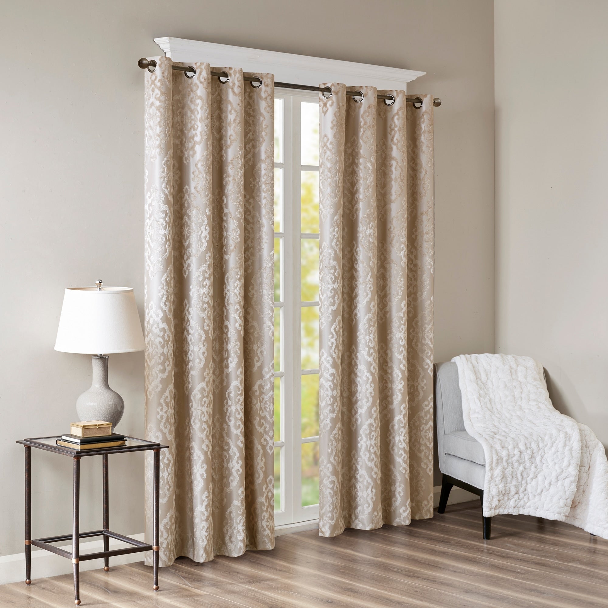 SunSmart Mirage Knitted Jacquard Total Blackout Grommet Window Curtain Panel