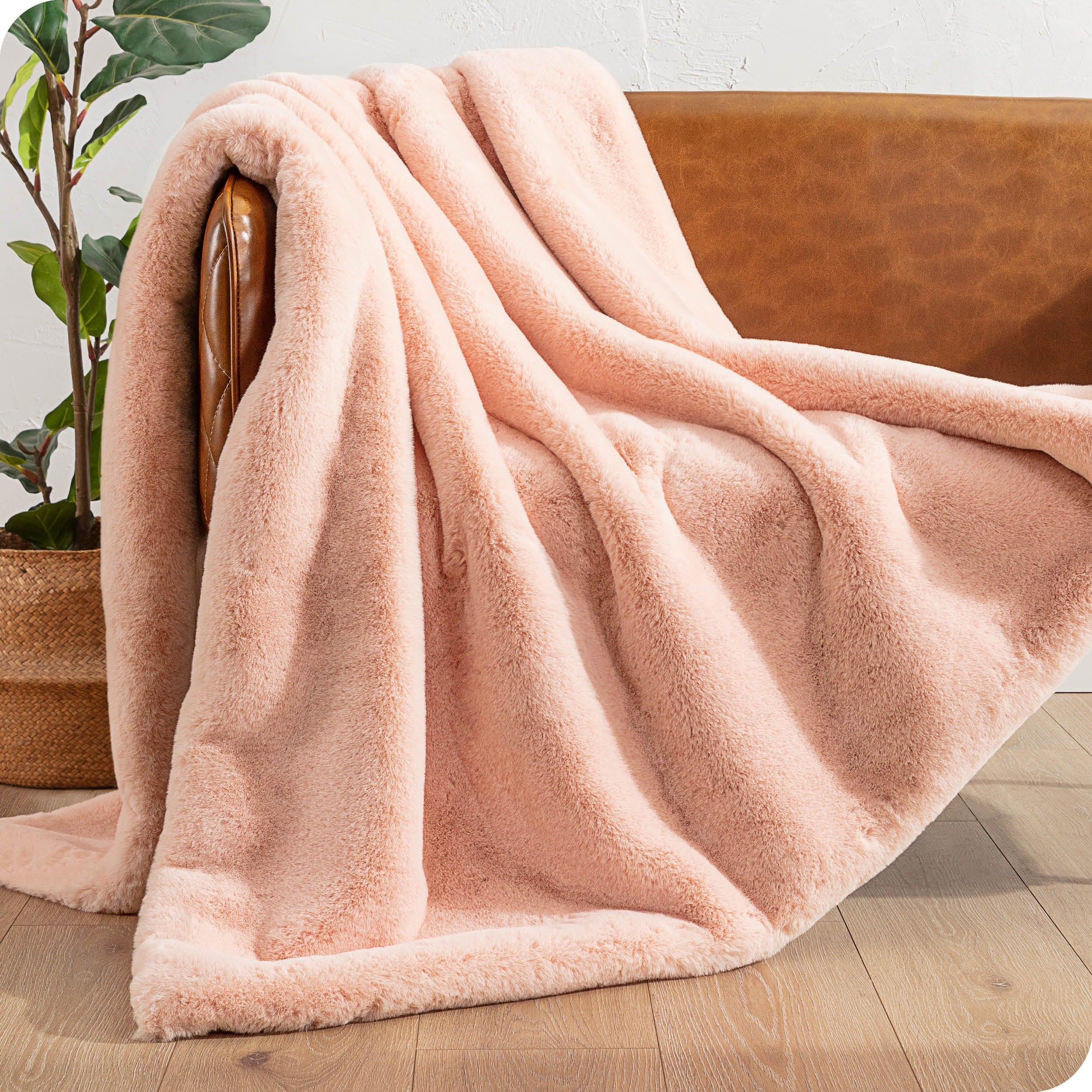 Bare Home Faux Fur Blanket - Ultra-Soft Blanket - Luxurious Fuzzy Warm