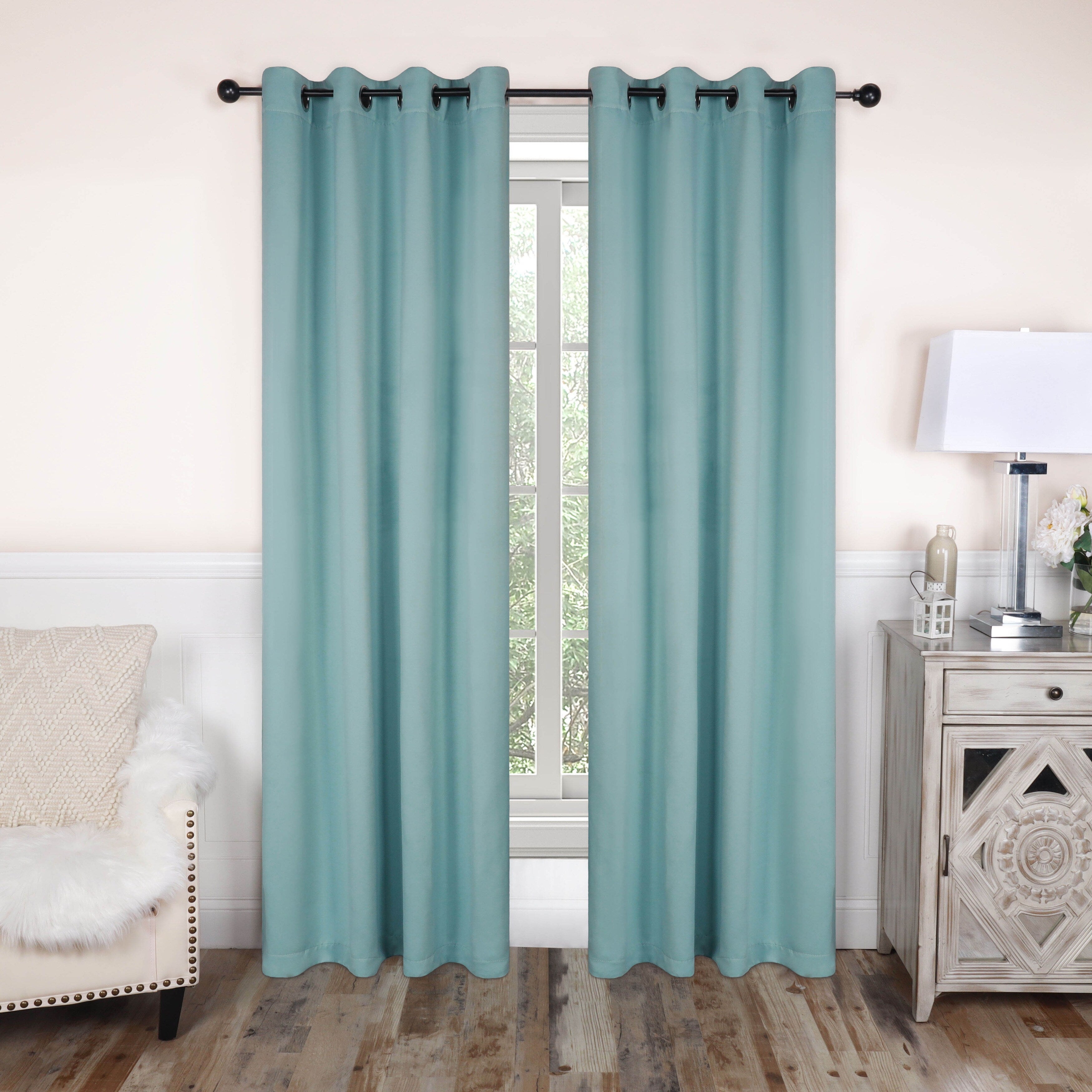 Superior Modern Solid Room Darkening Blackout Curtains, Rod Pocket