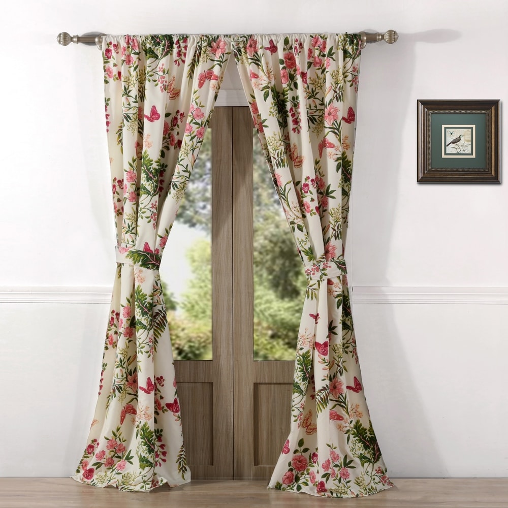 Greenland Home Fashions Butterflies Curtain Panels (Set of 2) - 42 x 84