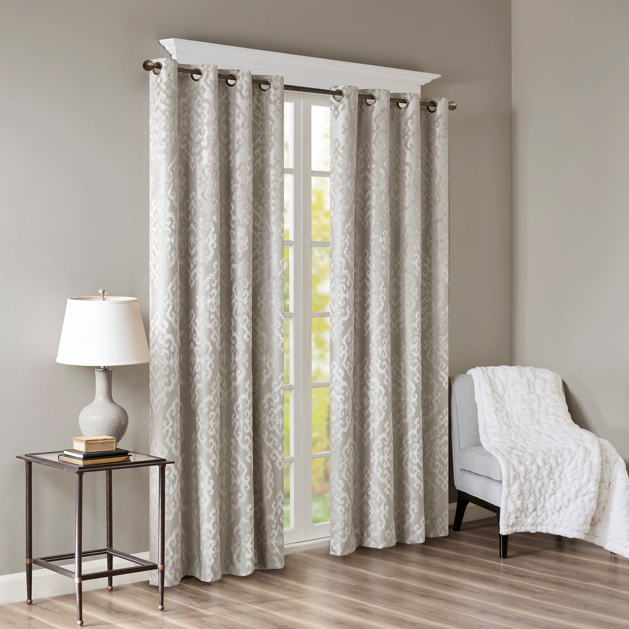 SunSmart Mirage Knitted Jacquard Total Blackout Grommet Window Curtain Panel