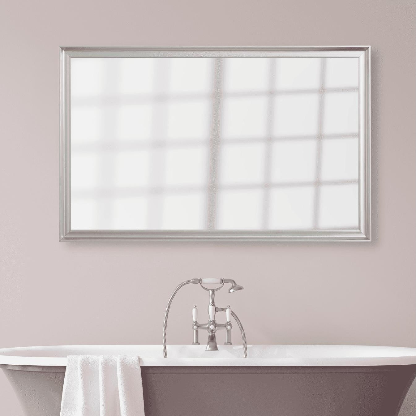 Geneva Silver Framed Vanity Mirror