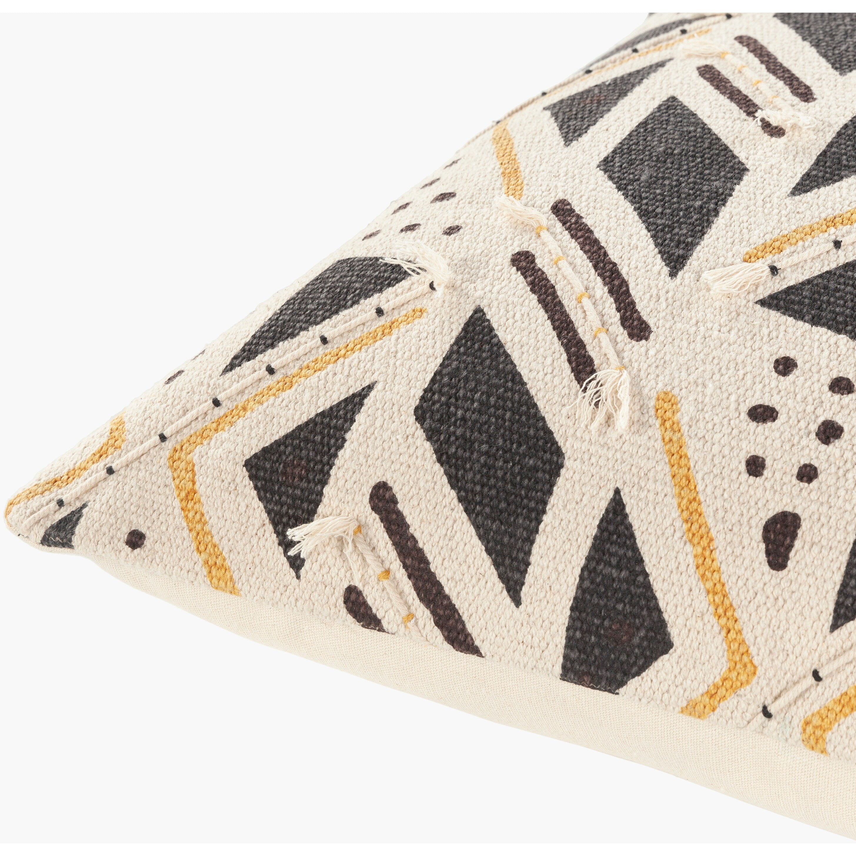 Tania Block Printed Geometric Boho Throw Pillow