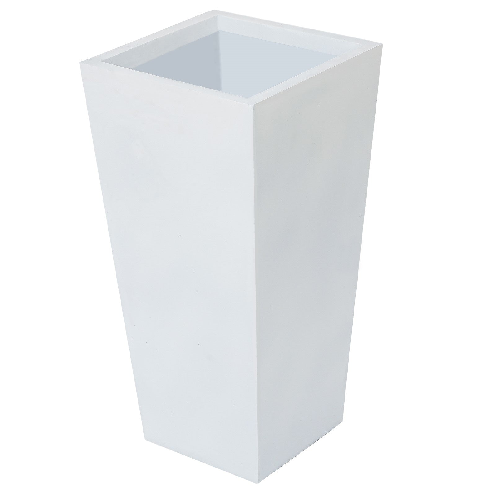 White Tall Square Tapered Indoor & Outdoor Planter