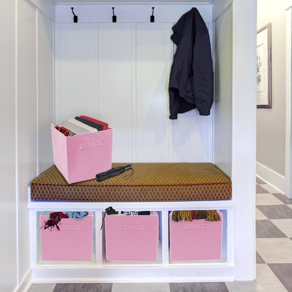 Foldable Storage Cubes - 6 Pack, Pastel Pink