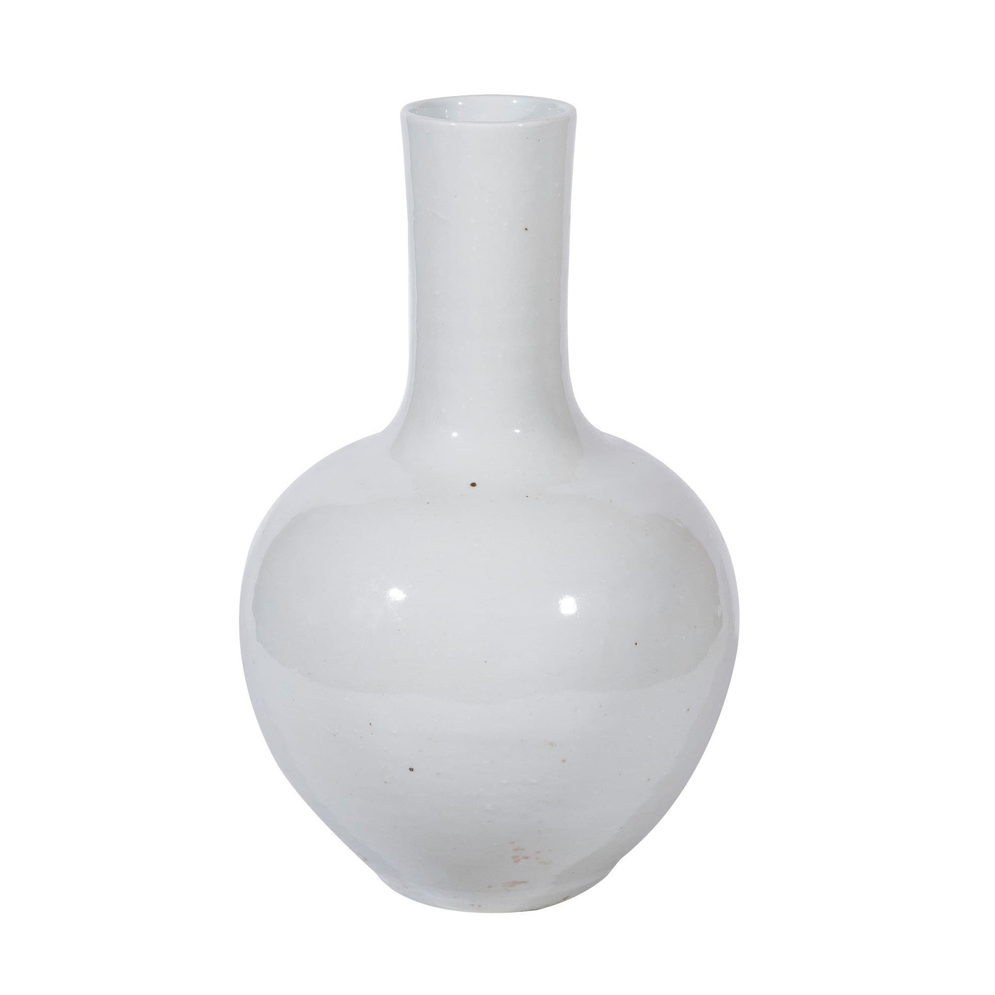 Busan White Globular Vase Small