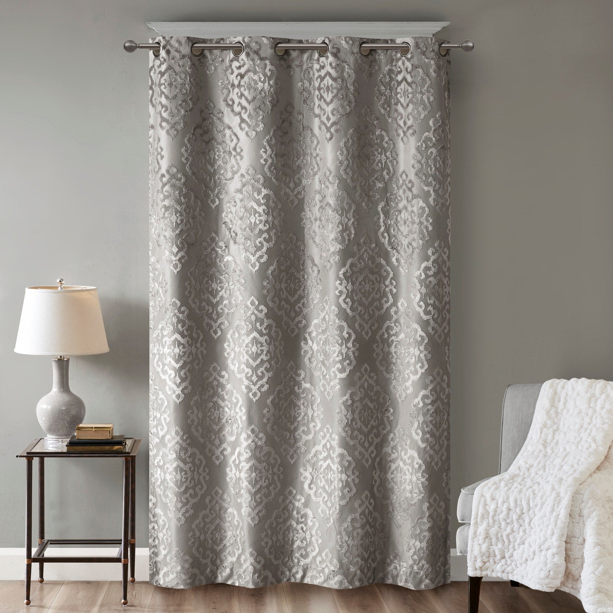 SunSmart Mirage Knitted Jacquard Total Blackout Grommet Window Curtain Panel