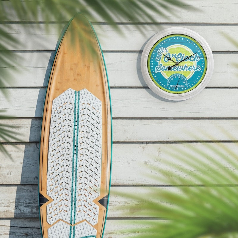 La Crosse 15.75 Margaritaville Outdoor Wall Clock w Temp