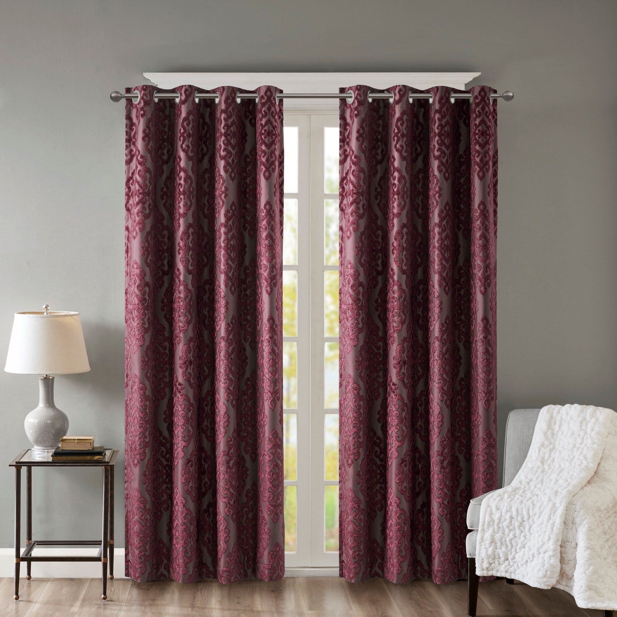 SunSmart Mirage Knitted Jacquard Total Blackout Grommet Window Curtain Panel