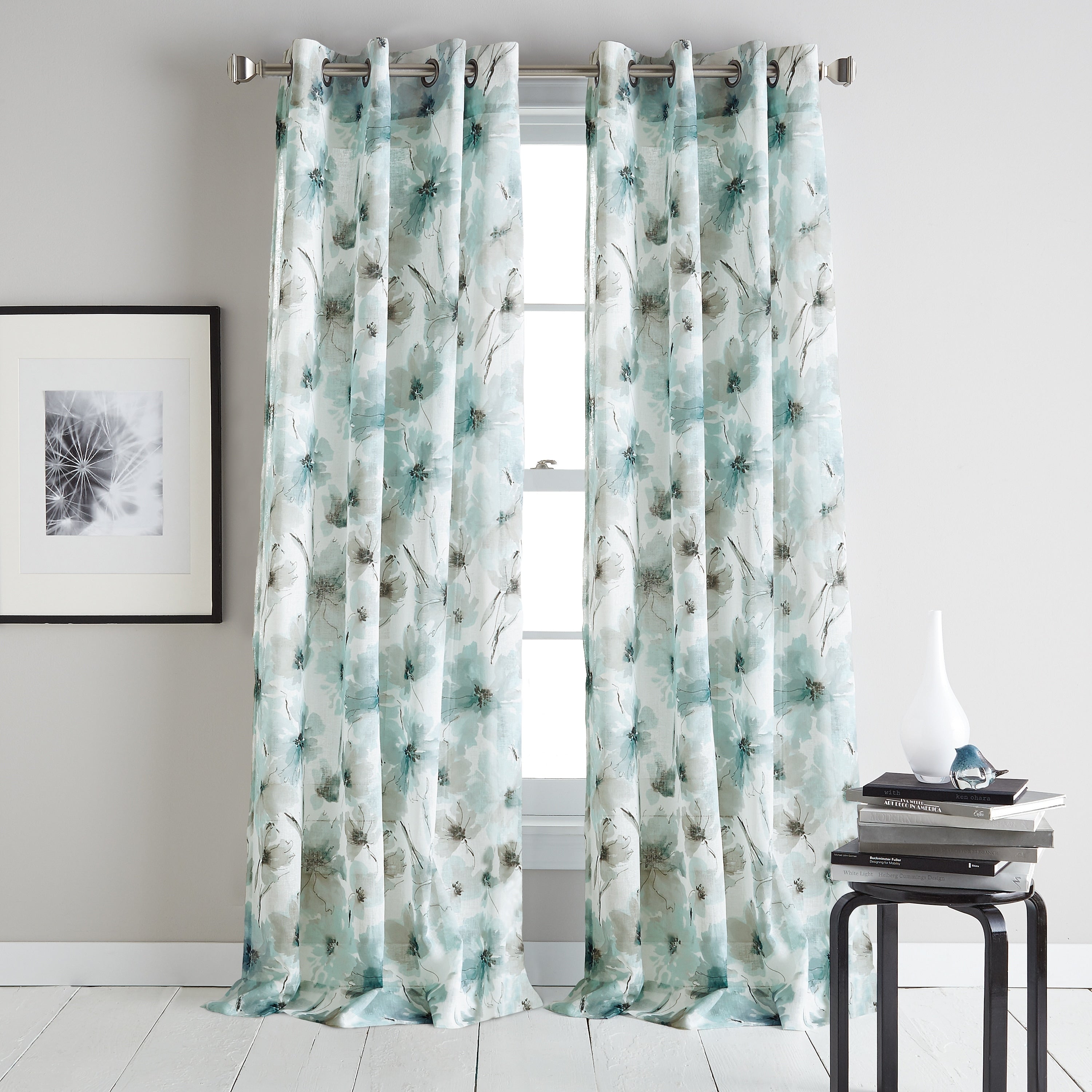 DKNY Modern Bloom Single Curtain Panel