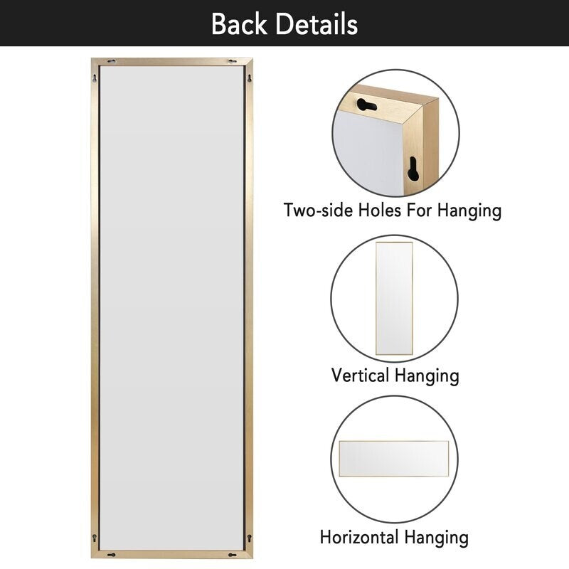 Aluminum Alloy Matte Frame Floor Mirror Dressing Hanging Mirror