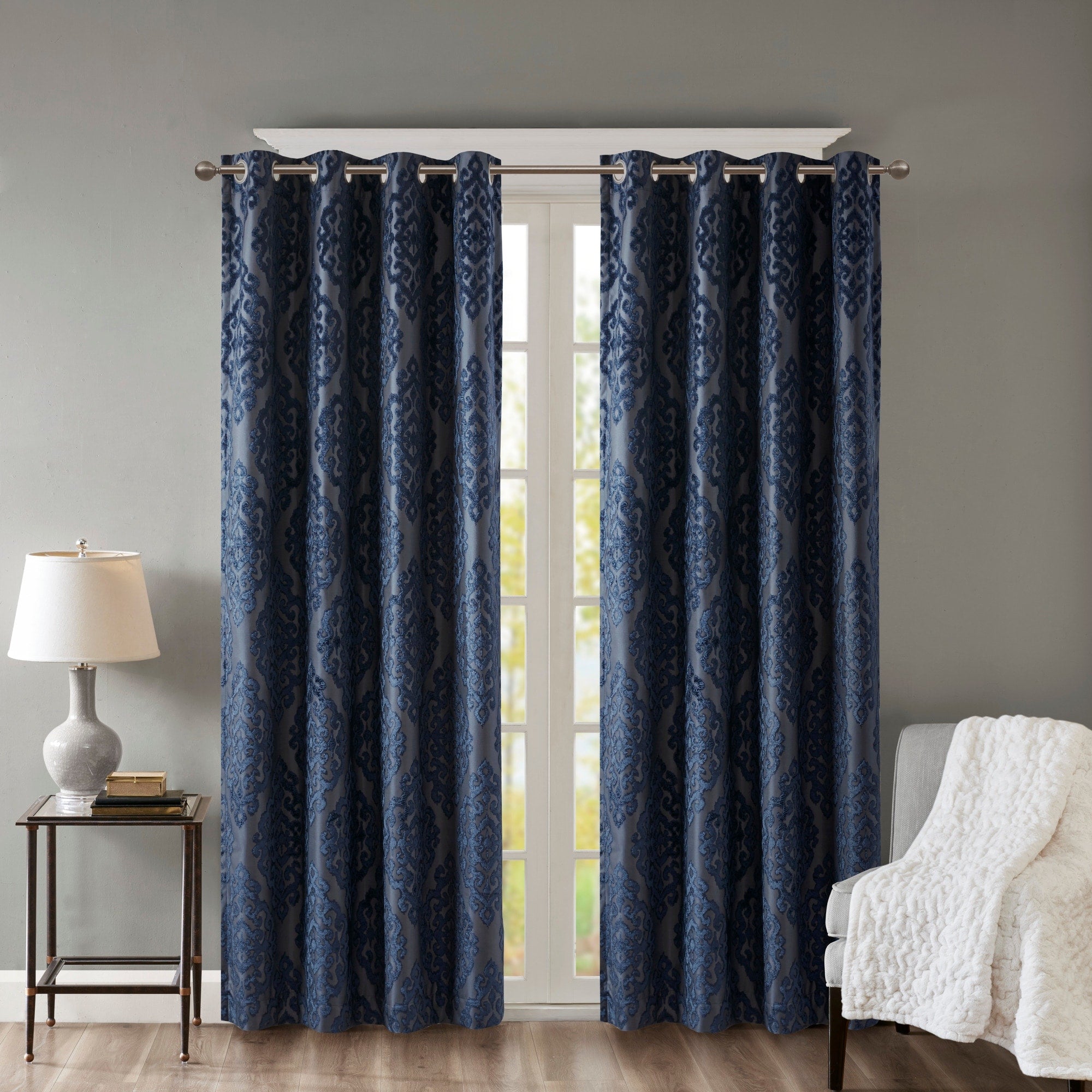 SunSmart Mirage Knitted Jacquard Total Blackout Grommet Window Curtain Panel