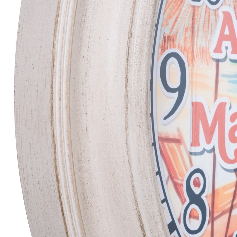 La Crosse 433-3267MVT 26.2 Outdoor Whitewash Margaritaville Clock