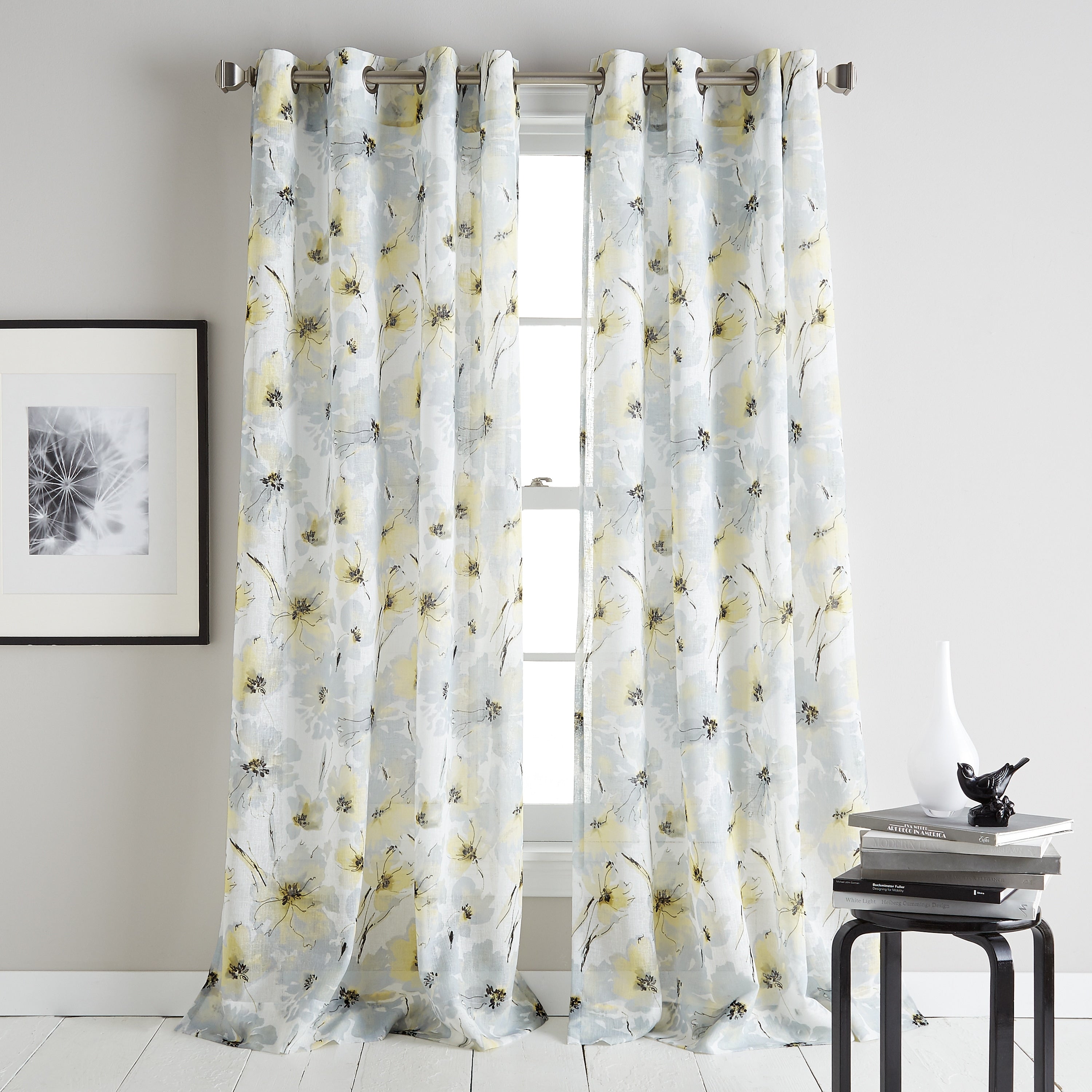 DKNY Modern Bloom Single Curtain Panel