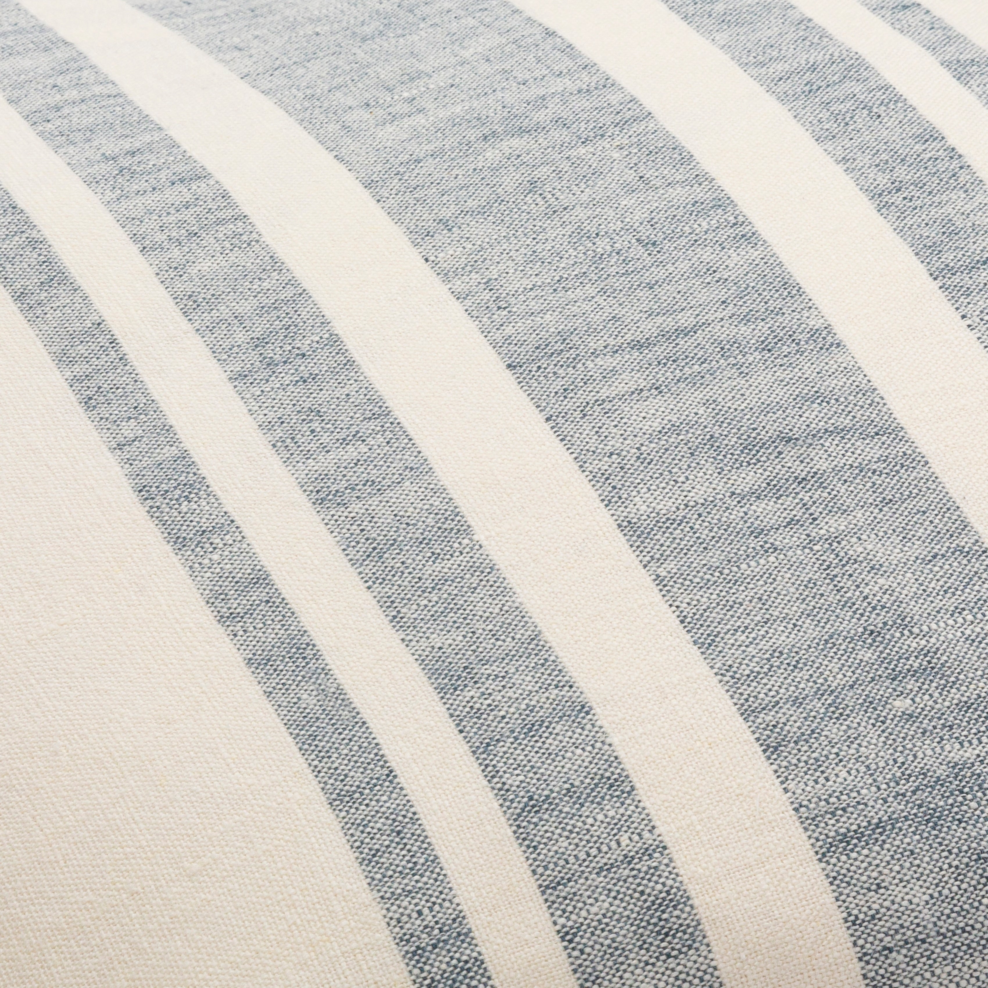 Sidrah Blue and Cream Linen Stripe Throw Pillow