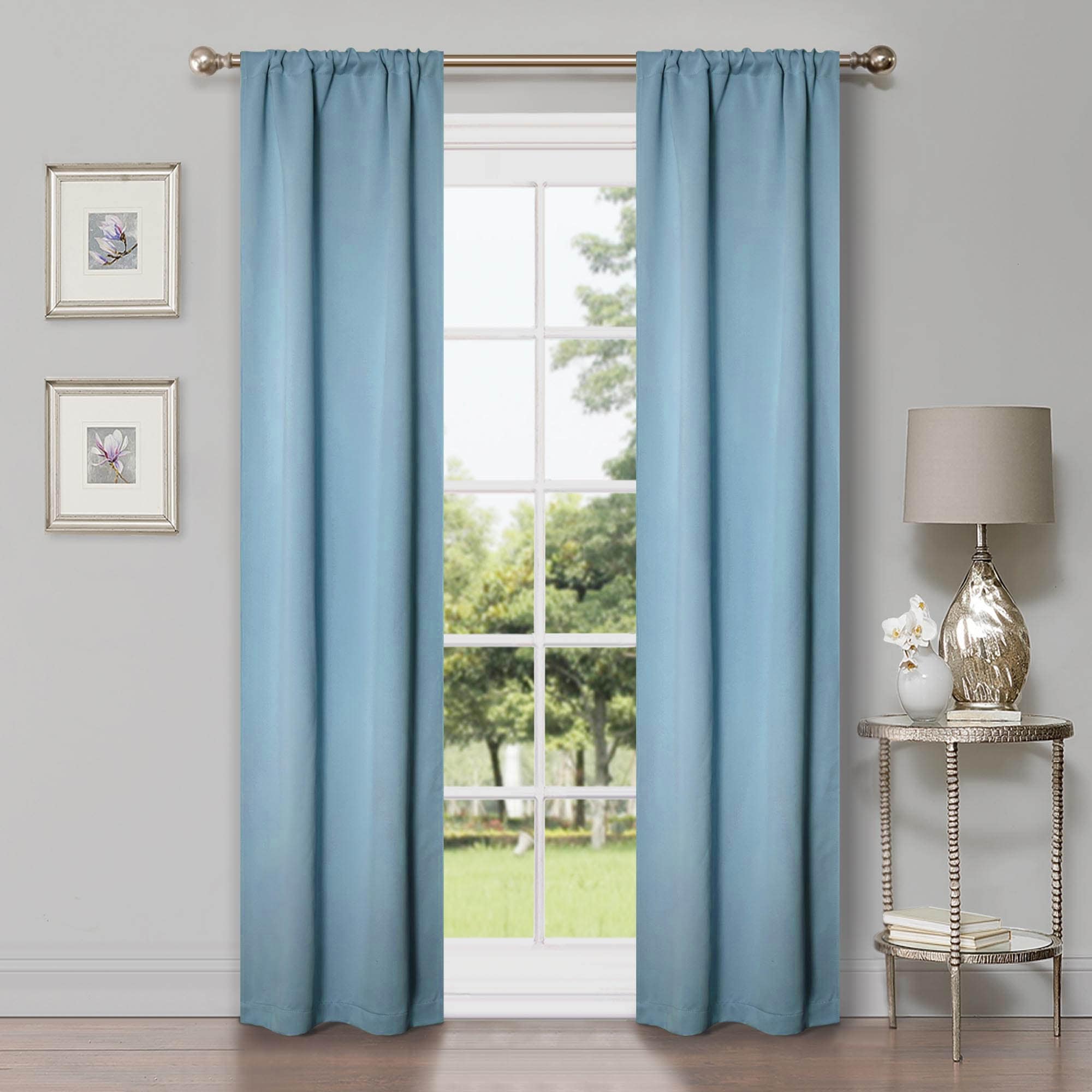 Superior Modern Solid Room Darkening Blackout Curtains, Rod Pocket