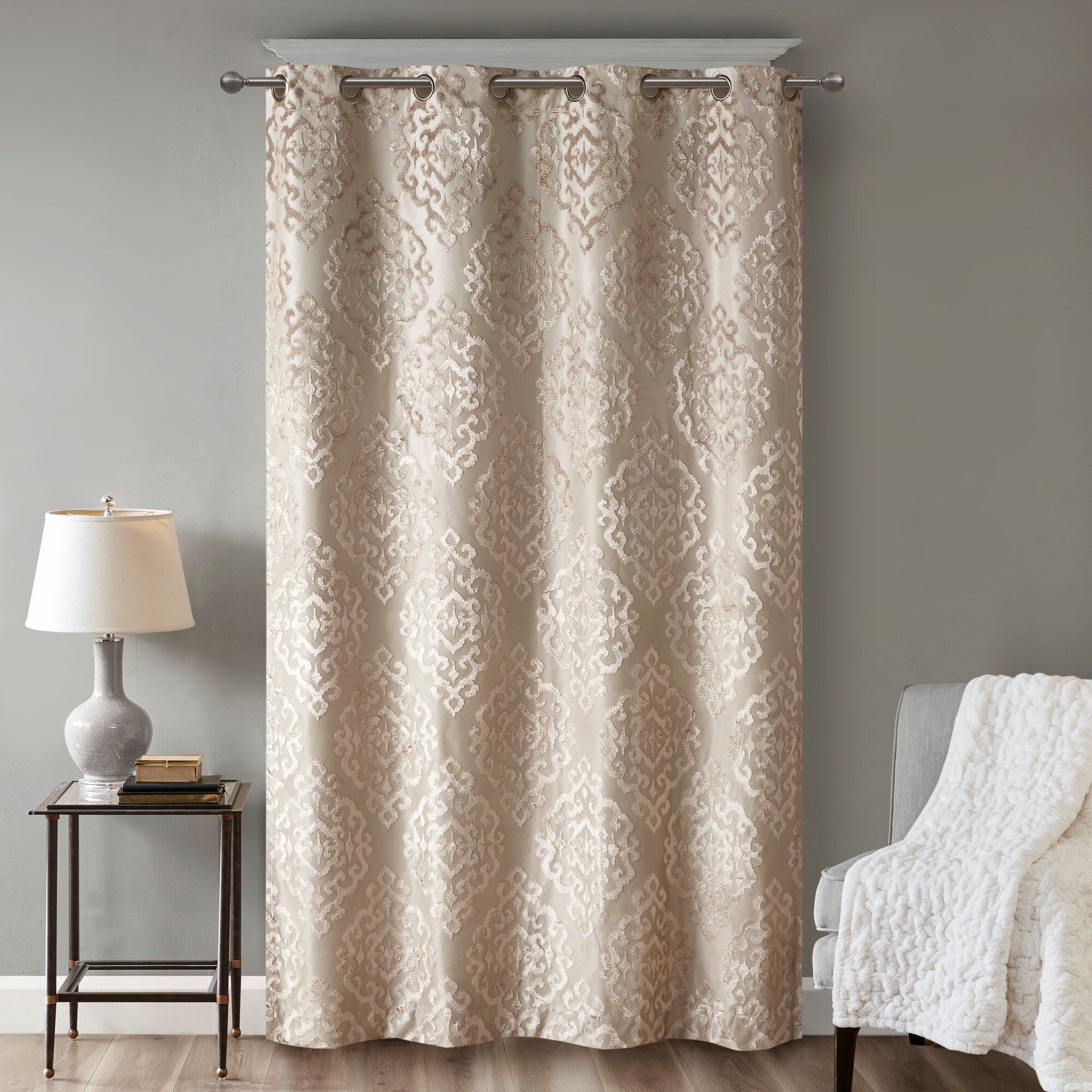 SunSmart Mirage Knitted Jacquard Total Blackout Grommet Window Curtain Panel