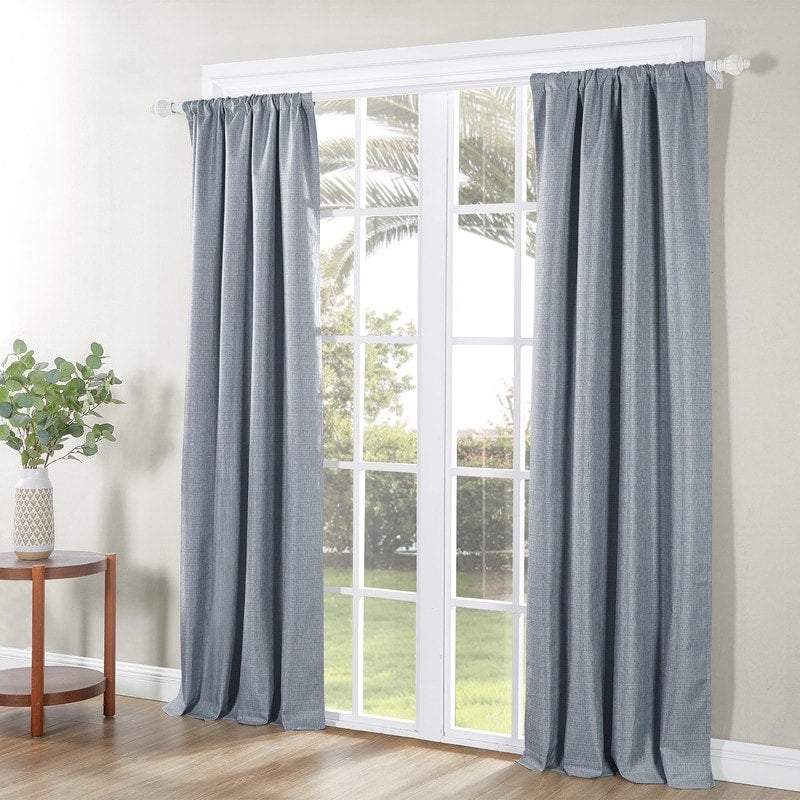 B.Smith Recycled Textured Total Blackout Curtain, 2 Panels