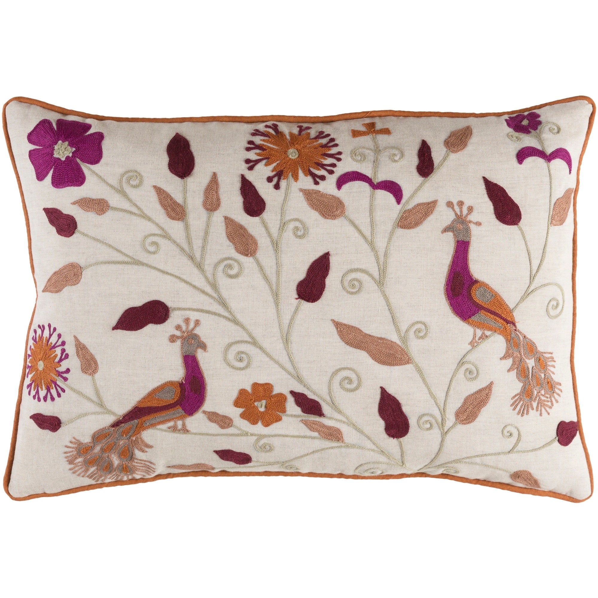 Decorative Villejuif Purple Throw Pillow Cover (13 x 19)