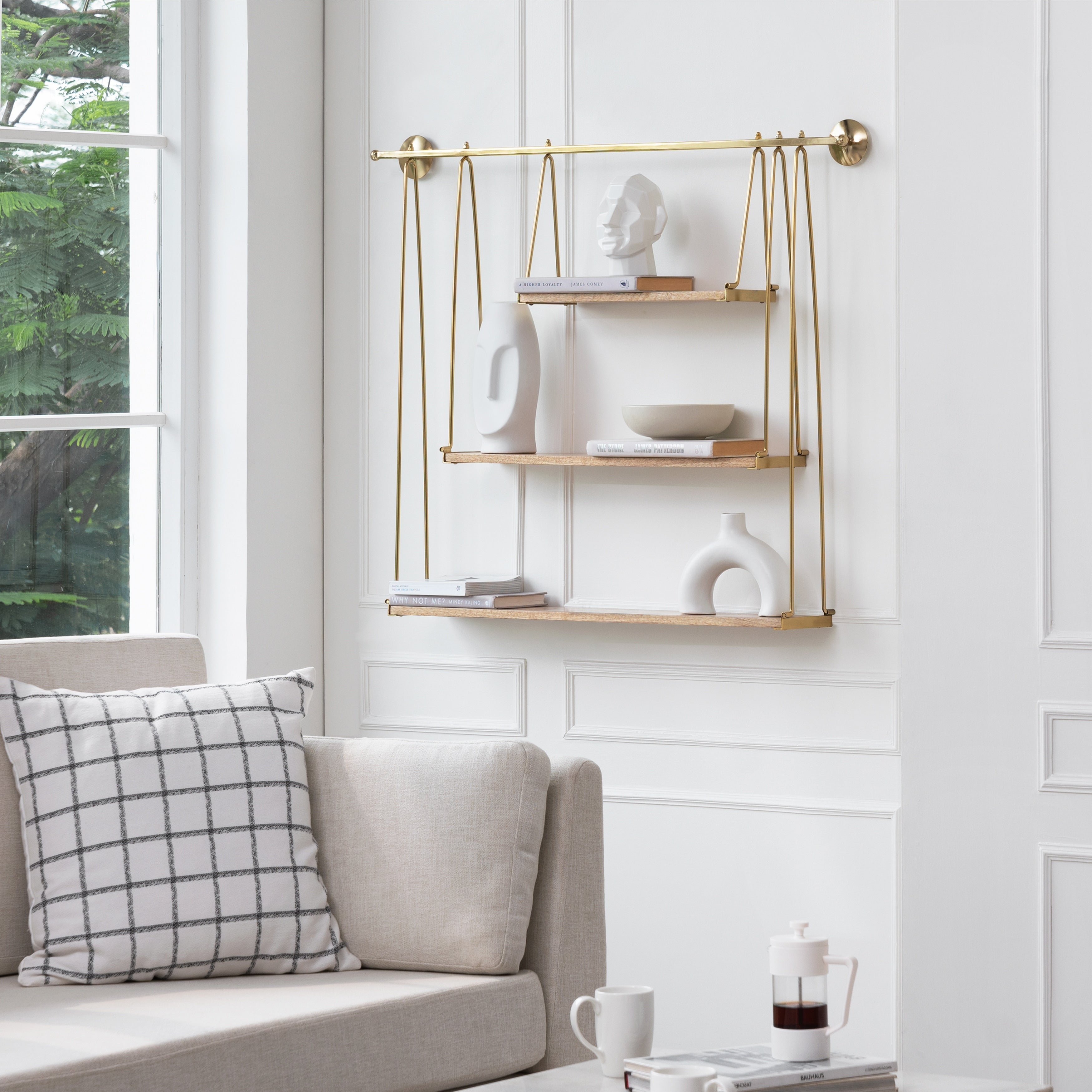 MH London Luna Three Tier Suspended Wall Shelf