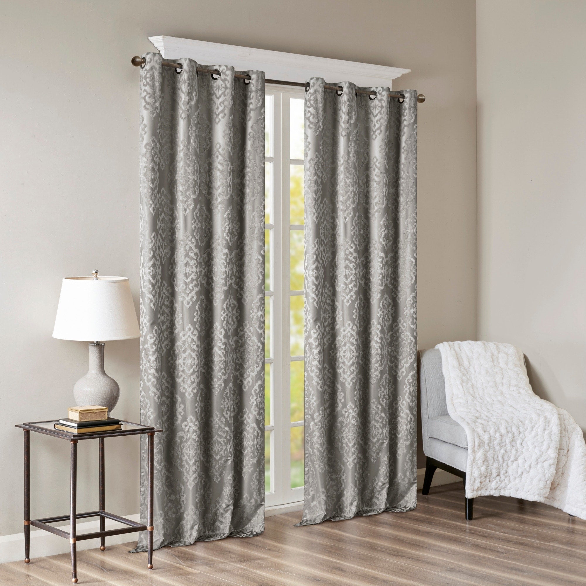 SunSmart Mirage Knitted Jacquard Total Blackout Grommet Window Curtain Panel