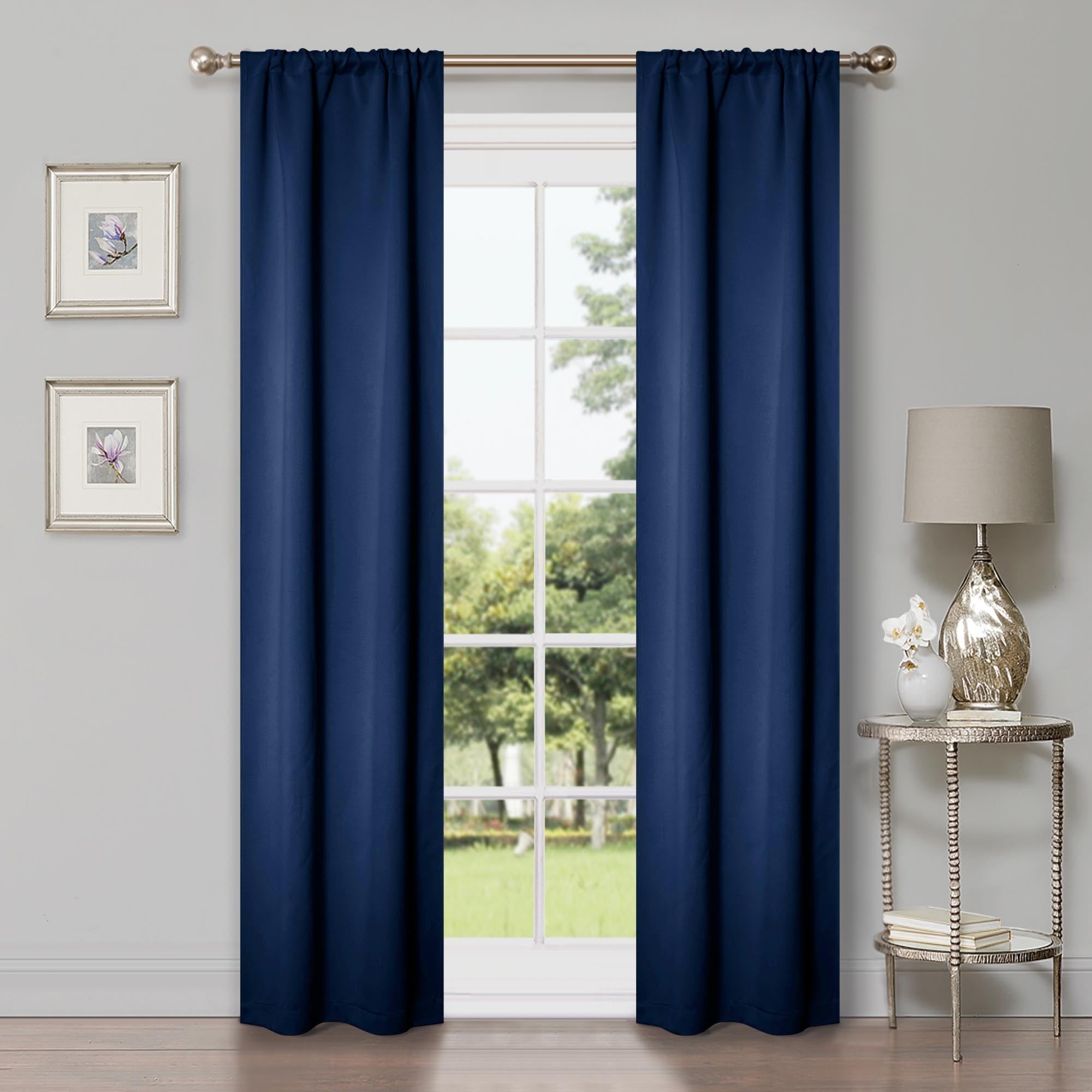 Superior Modern Solid Room Darkening Blackout Curtains, Rod Pocket