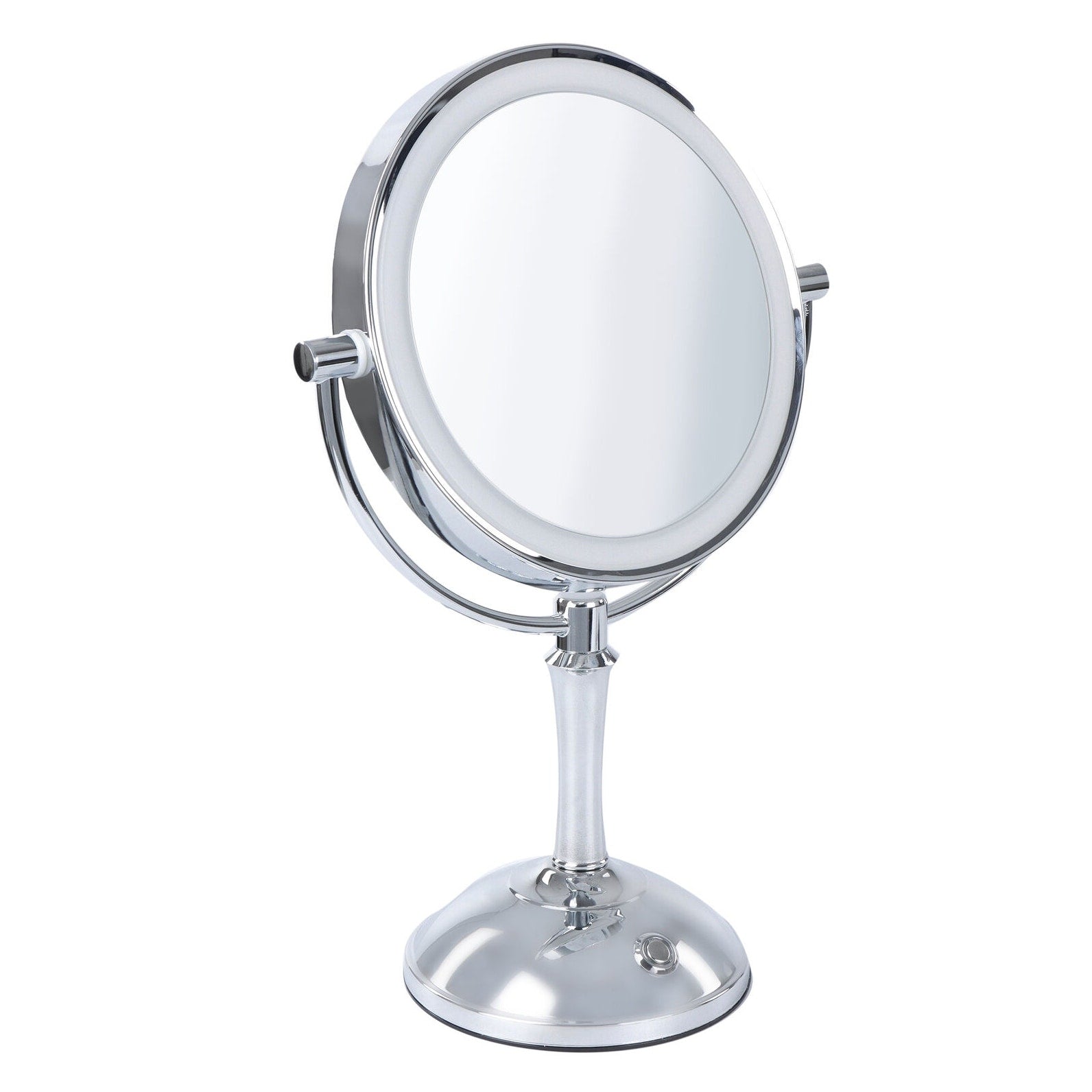 Standing Lighted Makeup Mirror with 1x and 10x Magnification