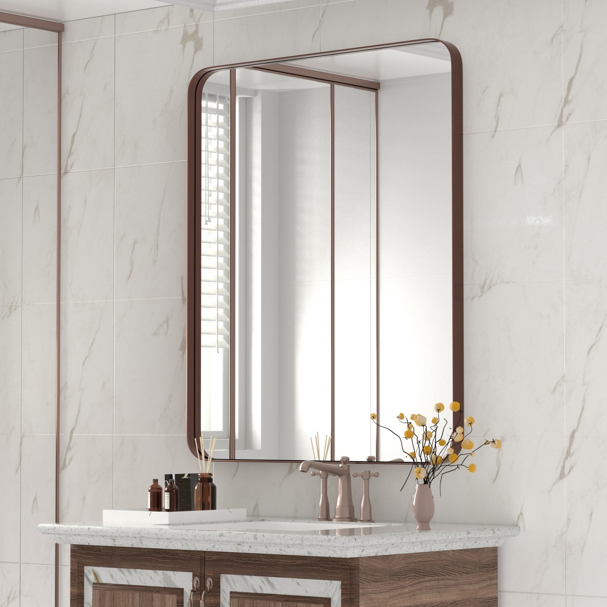 Stainless Steel Rectangular Mirror, Bathroom Mirror, Dressing Mirror, Wall Mirror, Decorative Mirror