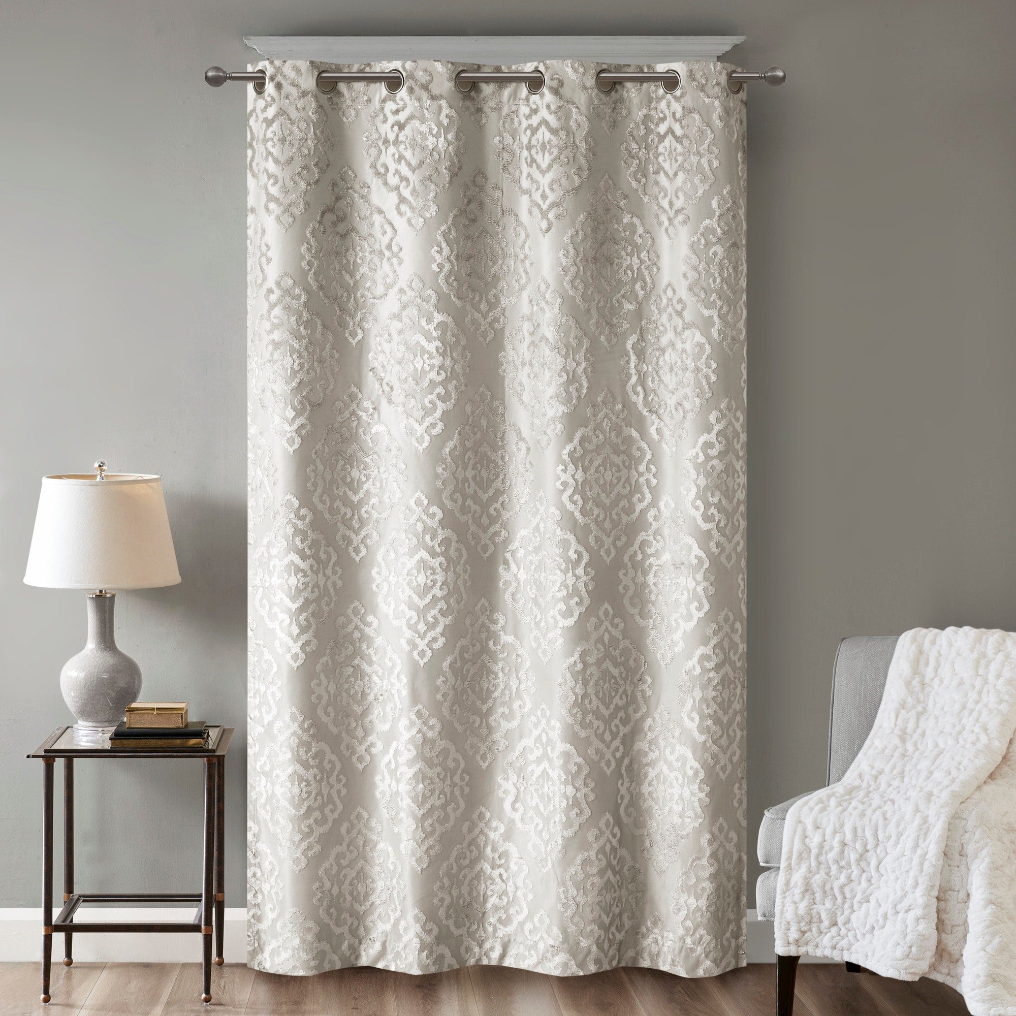 SunSmart Mirage Knitted Jacquard Total Blackout Grommet Window Curtain Panel